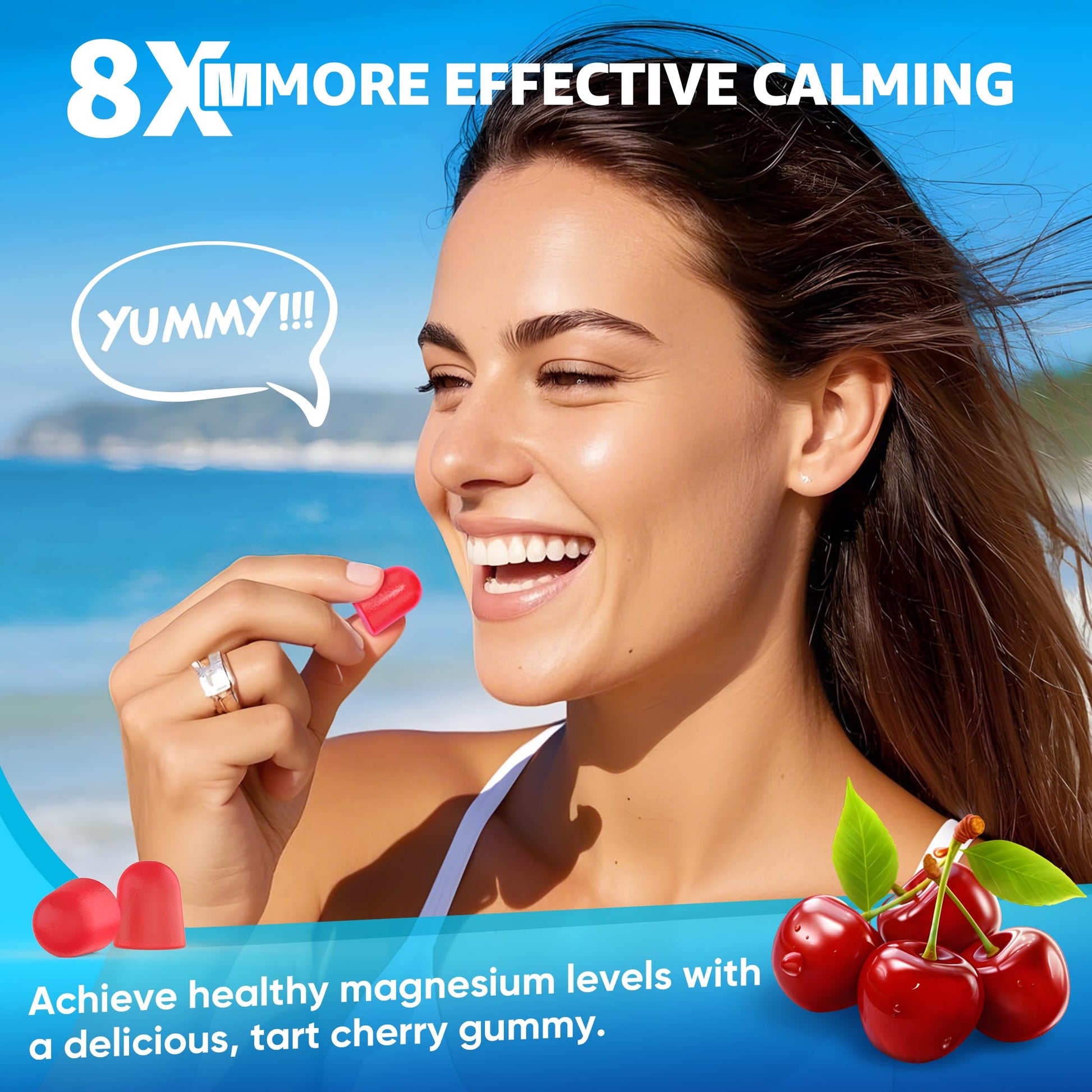 Magnesium Complex Gummies 400mg | as 8 Forms of Magnesium Glycinate, Malate, Citrate, Taurate, Oxide & More | w/Ashwagandha Extract, D3 & B12 Supports for Calm, Zzz, Mood, Muscle Cramp - Vegan 120Cts EnvyCure uk supplements