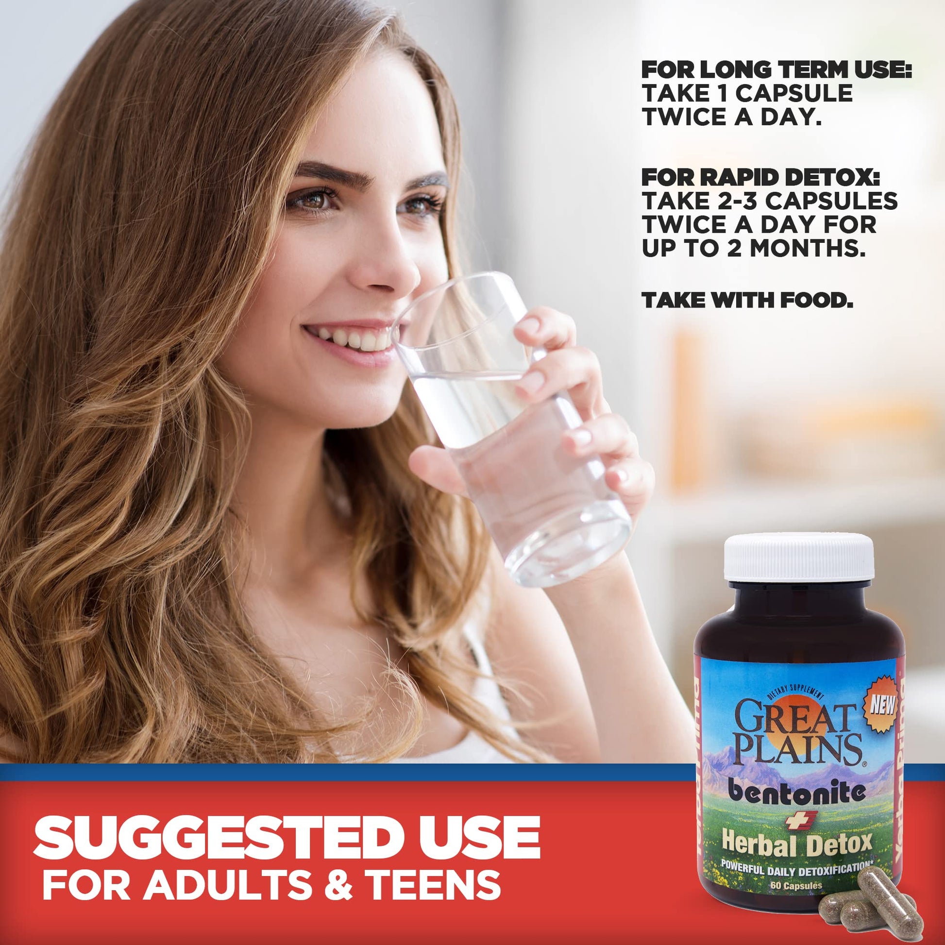 Yerba Prima Bentonite Clay Plus Herbal Detox - 60 Veggie Capsules - Natural Cleansing Supplement Yerba Prima uk supplements