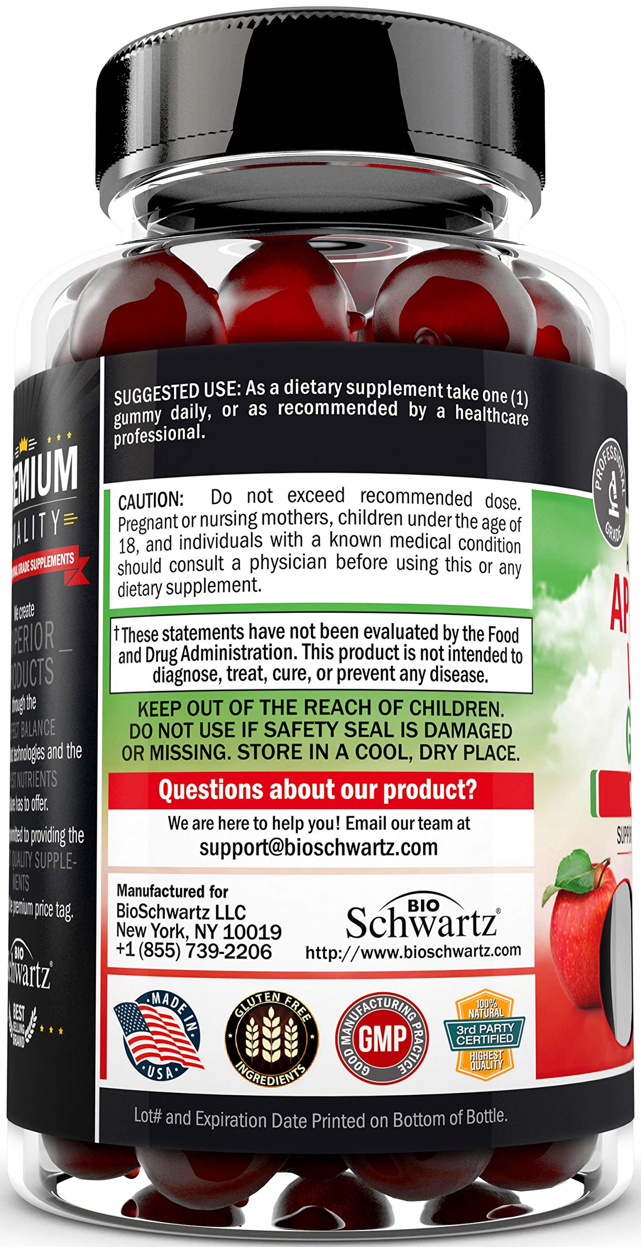 Apple Cider Vinegar Gummies for Weight Loss - ACV Gummies with The Mother BioSchwartz uk supplements