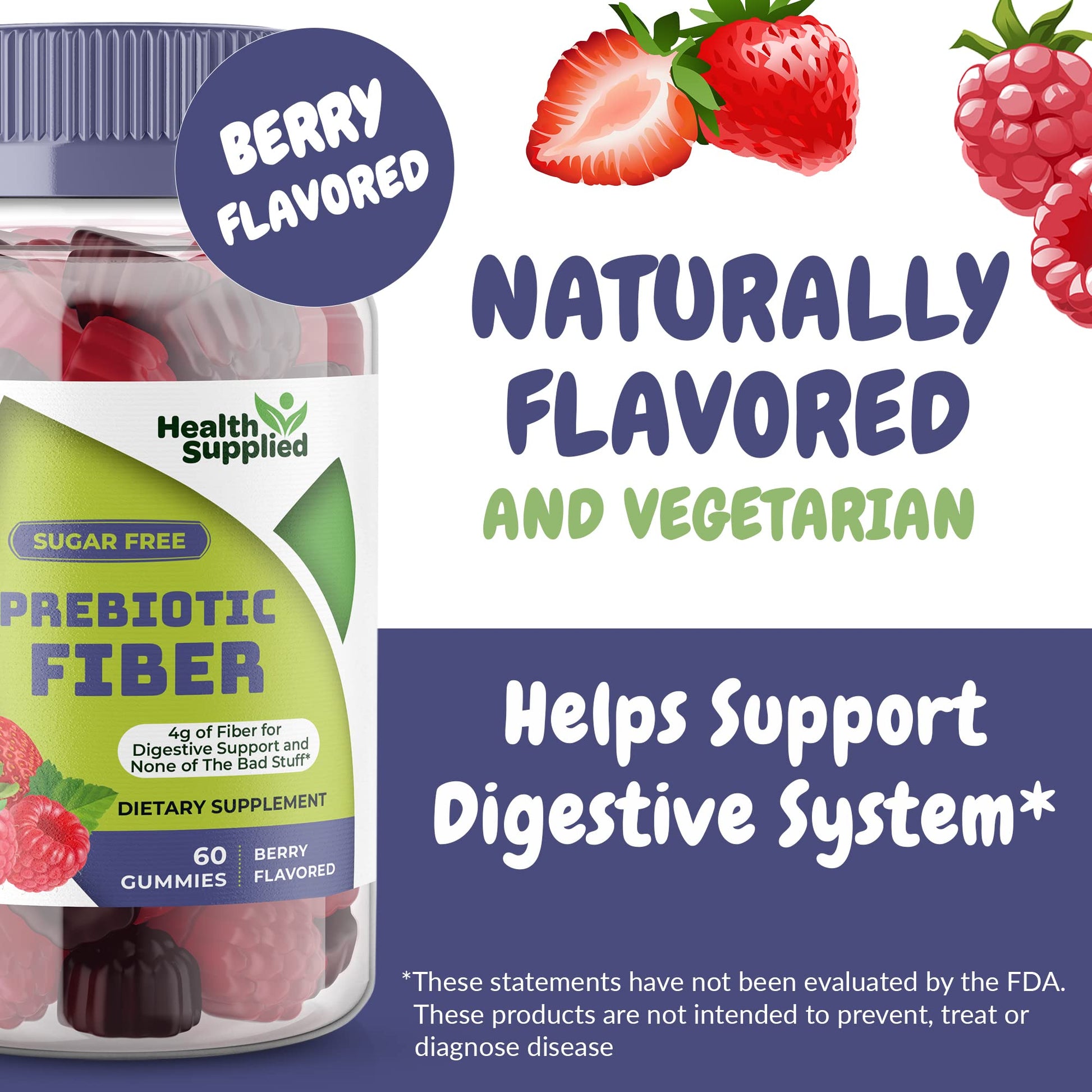 Fiber Prebiotic Gummies Sugar Free, Keto Friendly | Gut Cleansing, Digestive Health Regularity Health Supplied uk supplements