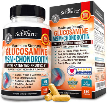 Glucosamine Chondroitin MSM 2110mg - Joint Support Supplement with Turmeric BioSchwartz uk supplements