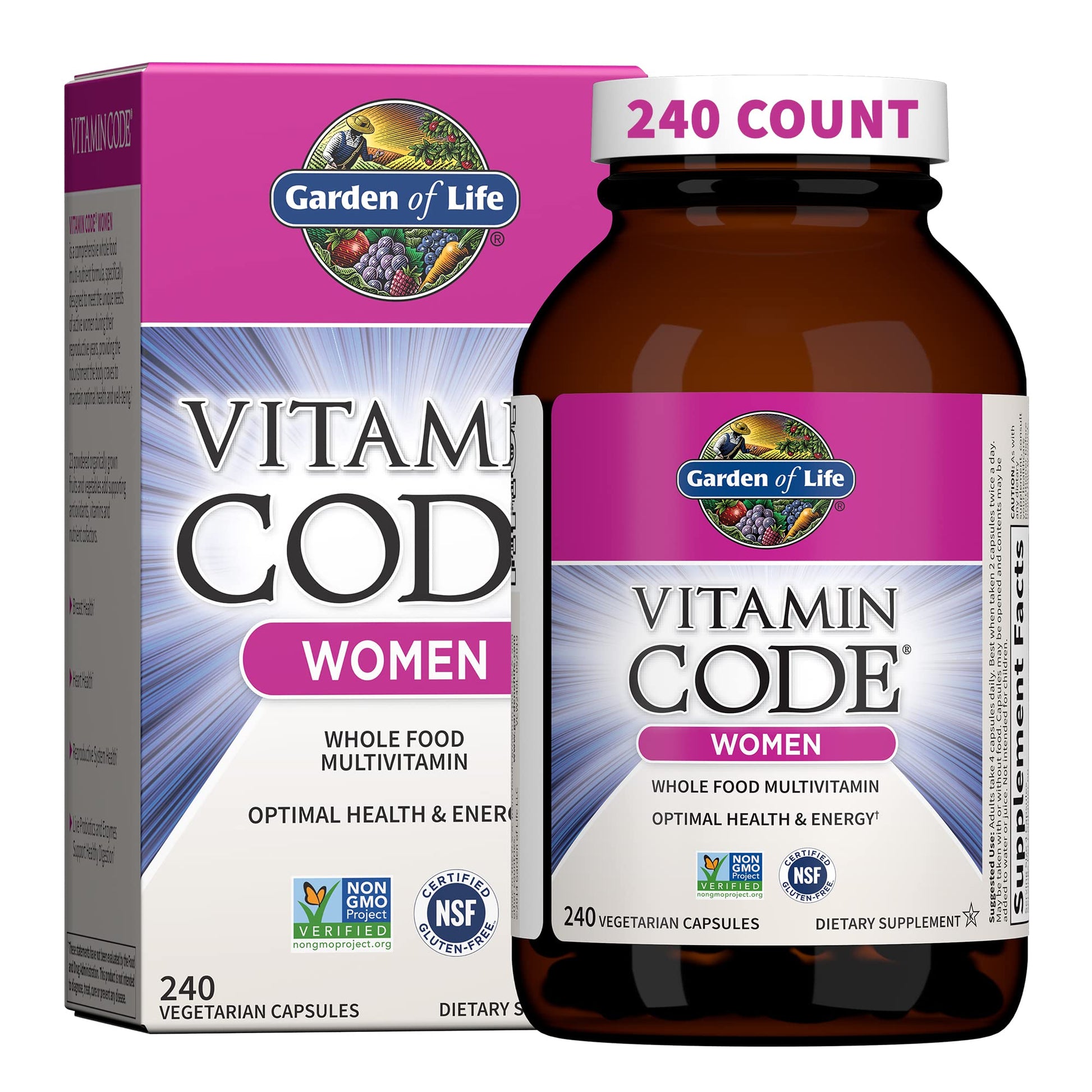 Garden of Life Multivitamin for Women, Vitamin Code Women's Multi - Whole Food Womens Multi Vitamins, Iron, Folate not Folic Acid, Vitamin A and Probiotics Garden of Life uk supplements