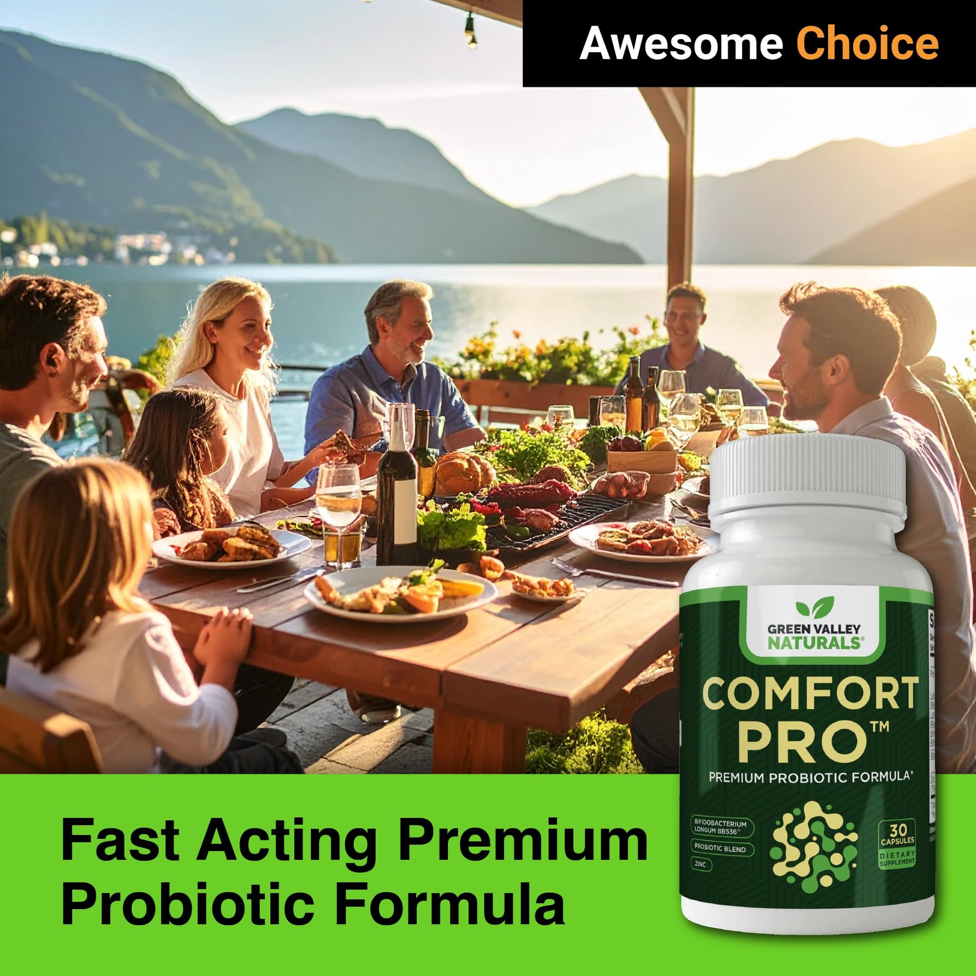 ComfortPro™ Daily Probiotics for Digestive Health | Constipation Relief & Bloating Support for Women & Men | Gut Cleanse with Zinc | Helps Reduce Gas & Promotes Digestive Regularity | Valley Formula GREEN VALLEY NATURALS uk supplements