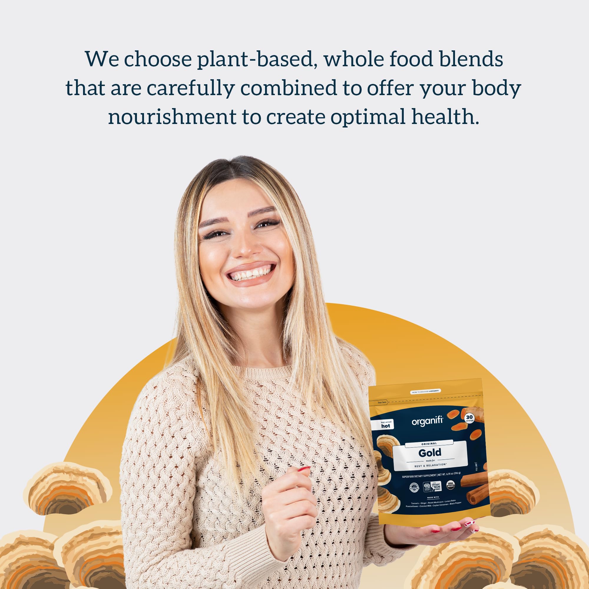 Organifi: Gold - Superfood Supplement Powder- 90 Servings (3 Pack) - Stress Support Organifi uk supplements