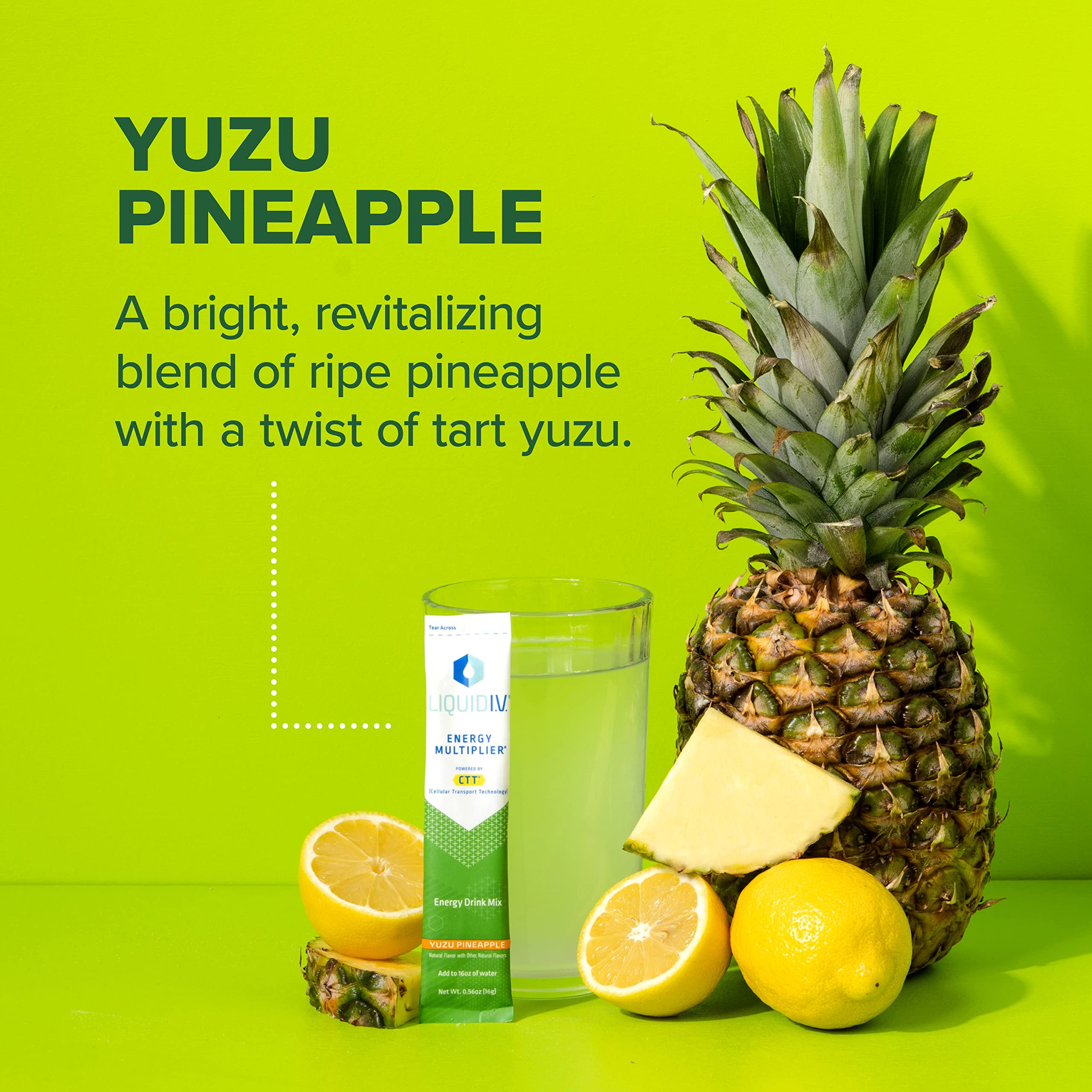 Liquid I.V. Hydration + Energy Multiplier - Yuzu Pineapple - Hydration Powder Packets Liquid I.V. uk supplements