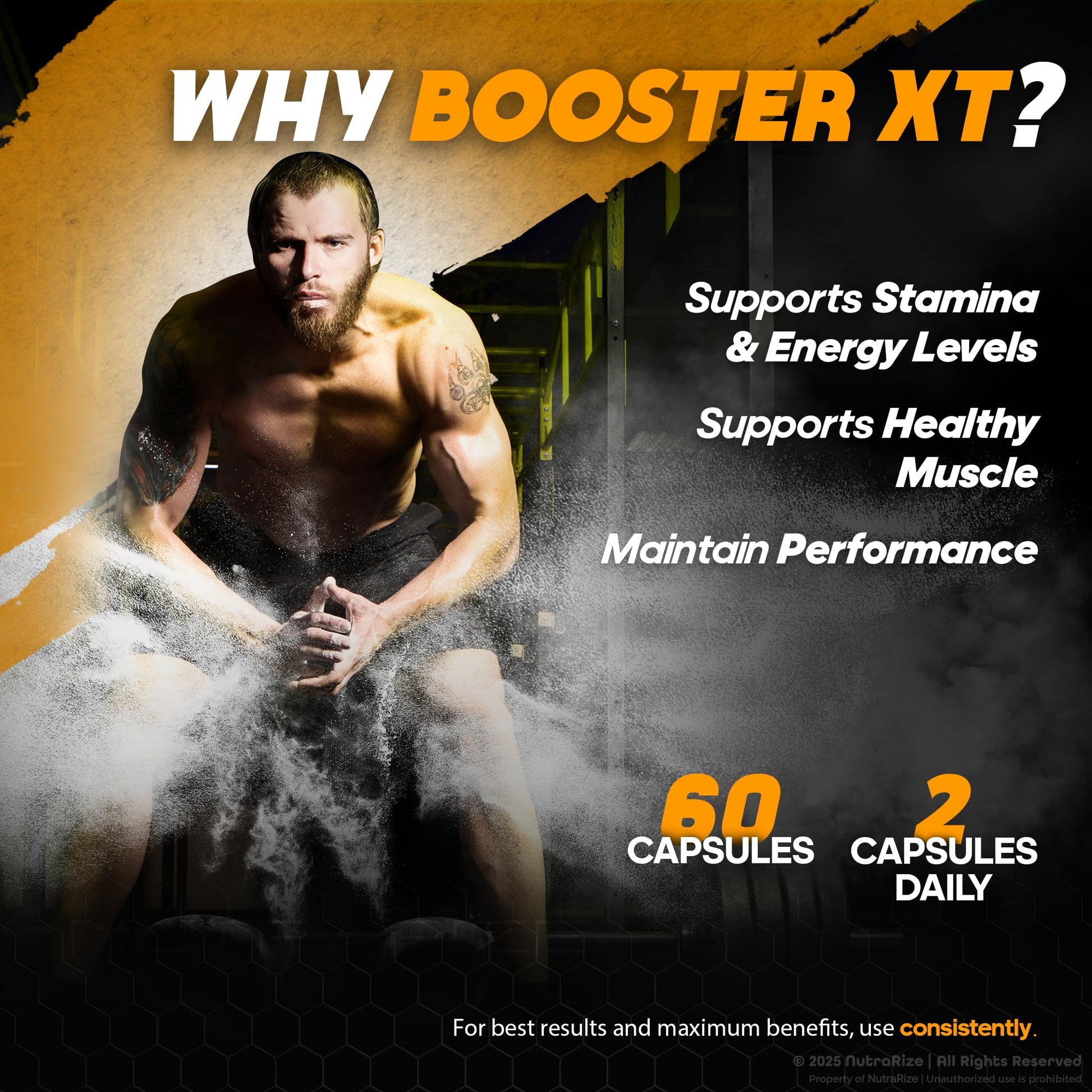 NutraRize Booster XT for Men, Male Enhancing Capsules, Premium Formula to Support Daily Energy & Peak Performance, Multivitamin Pills for Overall Health, BoosterXT Reviews (60 Capsules) NutraRize uk supplements
