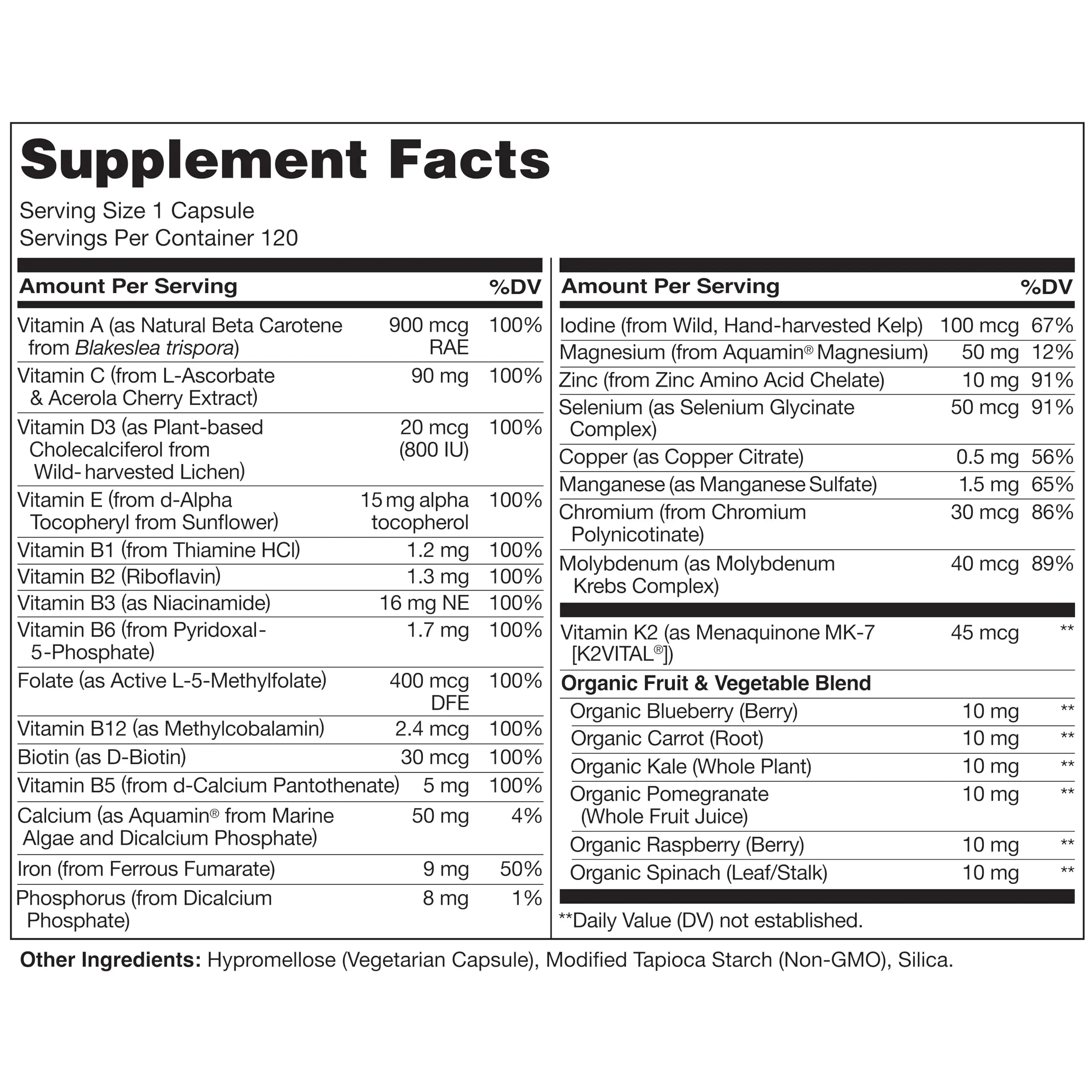 NATURELO One Daily Multivitamin for Men, 120 Vegetarian Capsules One Daily Multivitamin for Women NATURELO uk supplements