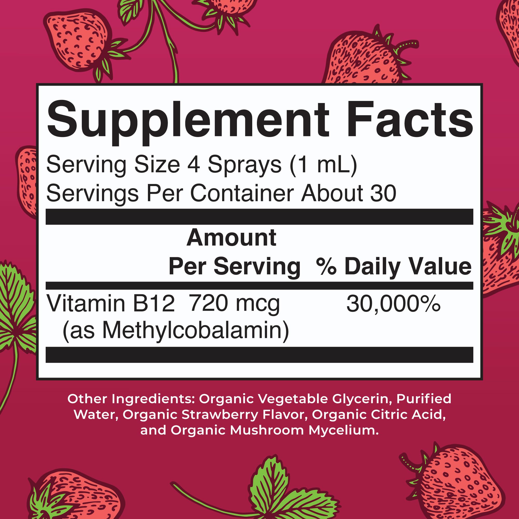 MaryRuth Organics Vitamin B12 Liquid Spray | Vegan, Non-GMO, Gluten-Free | USDA Organic Supplement | Energy & Nervous System Support | B12 Vitamins for Women & Men | 720 mcg | 1 Fl Oz MARYRUTH'S uk supplements