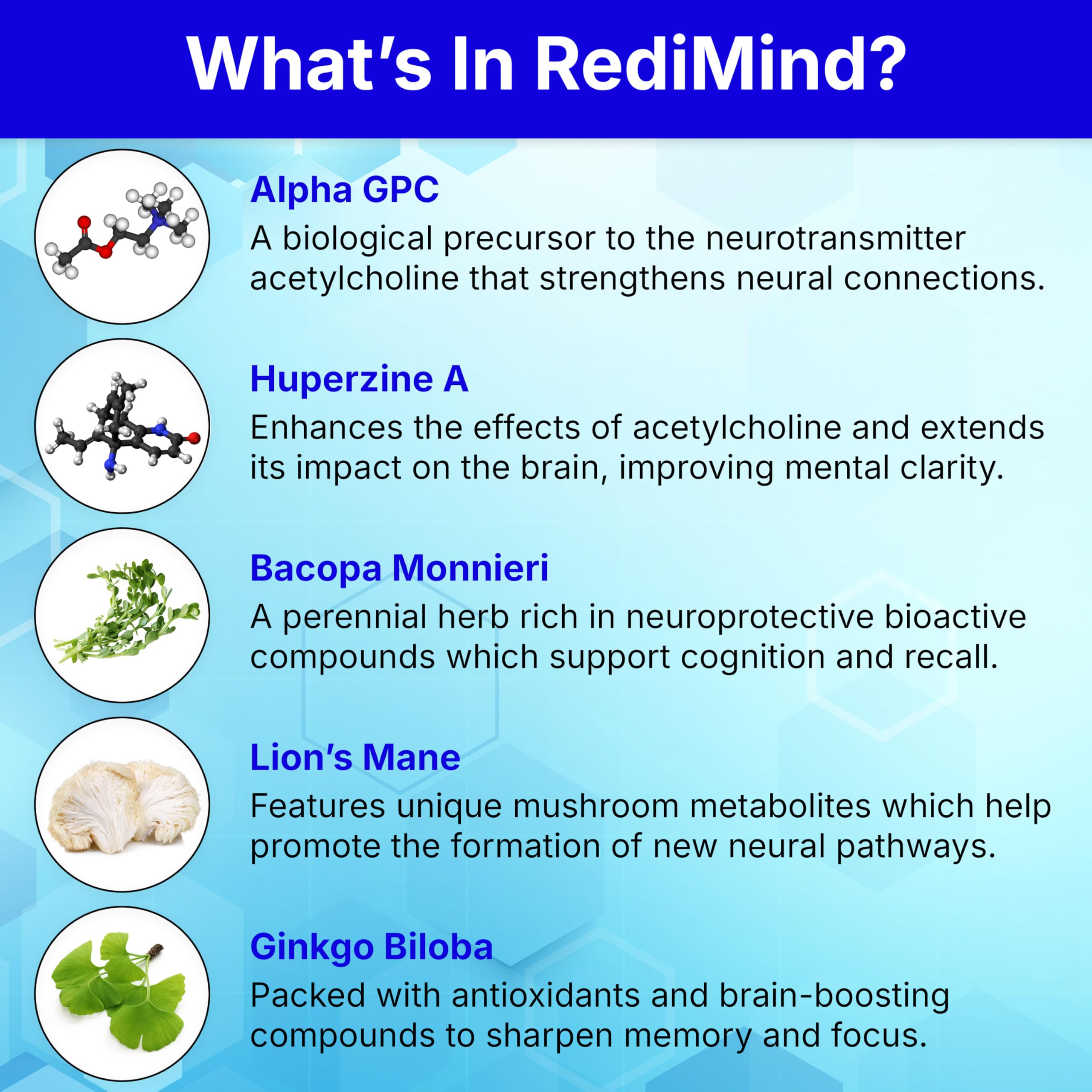 RediMind - Natural Cognitive Enhancement Supplement Capsule - Non-GMO, Vegan, Gluten-Free RediMind uk supplements