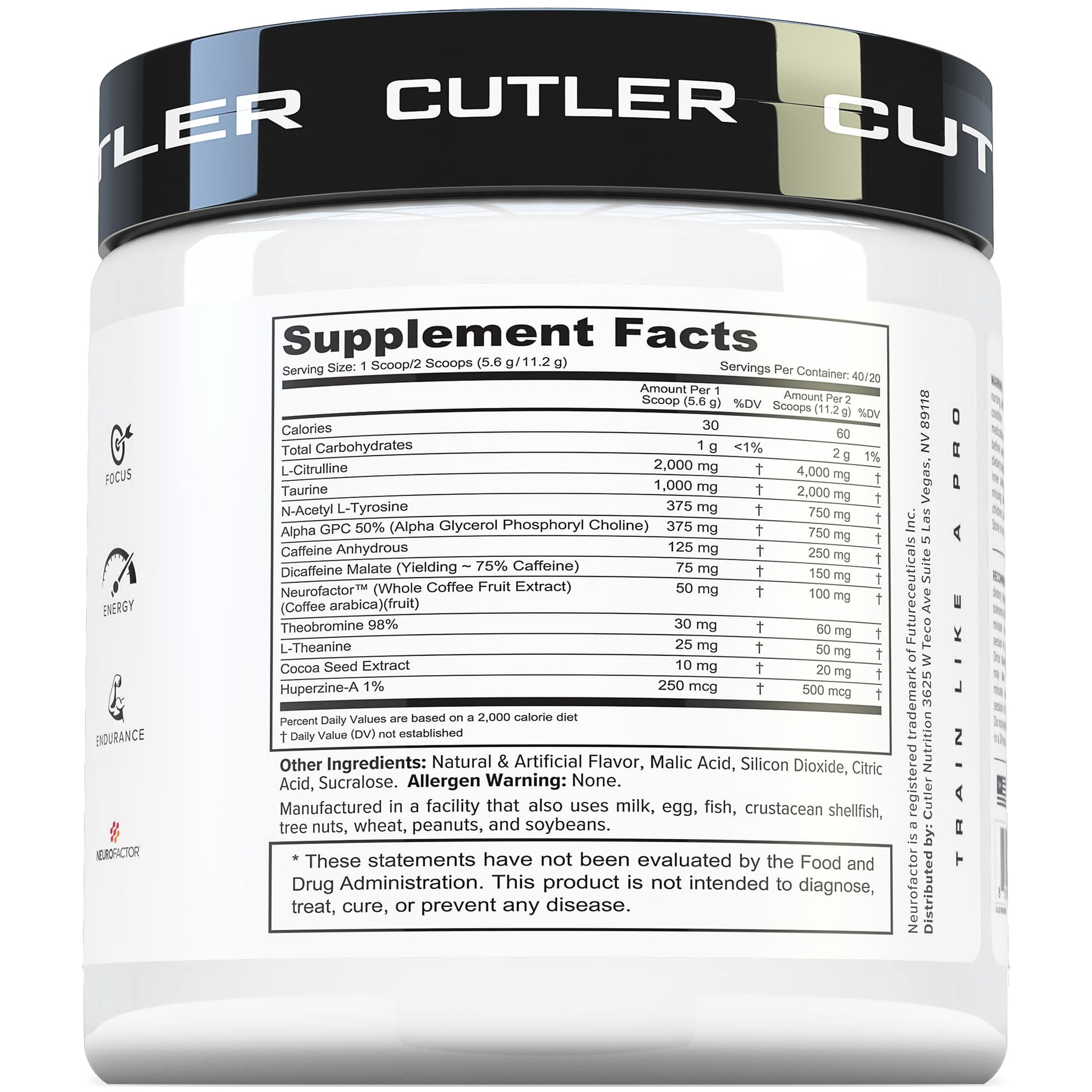 Prevail Pre Workout Powder with Nootropics: Pre Workout for Men and Women, Cutting Edge Energy and Focus Supplement with L Citrulline, Alpha GPC, L Tyrosine, Neurofactor | Peach Mango, 40 Servings Cutler Nutrition uk supplements