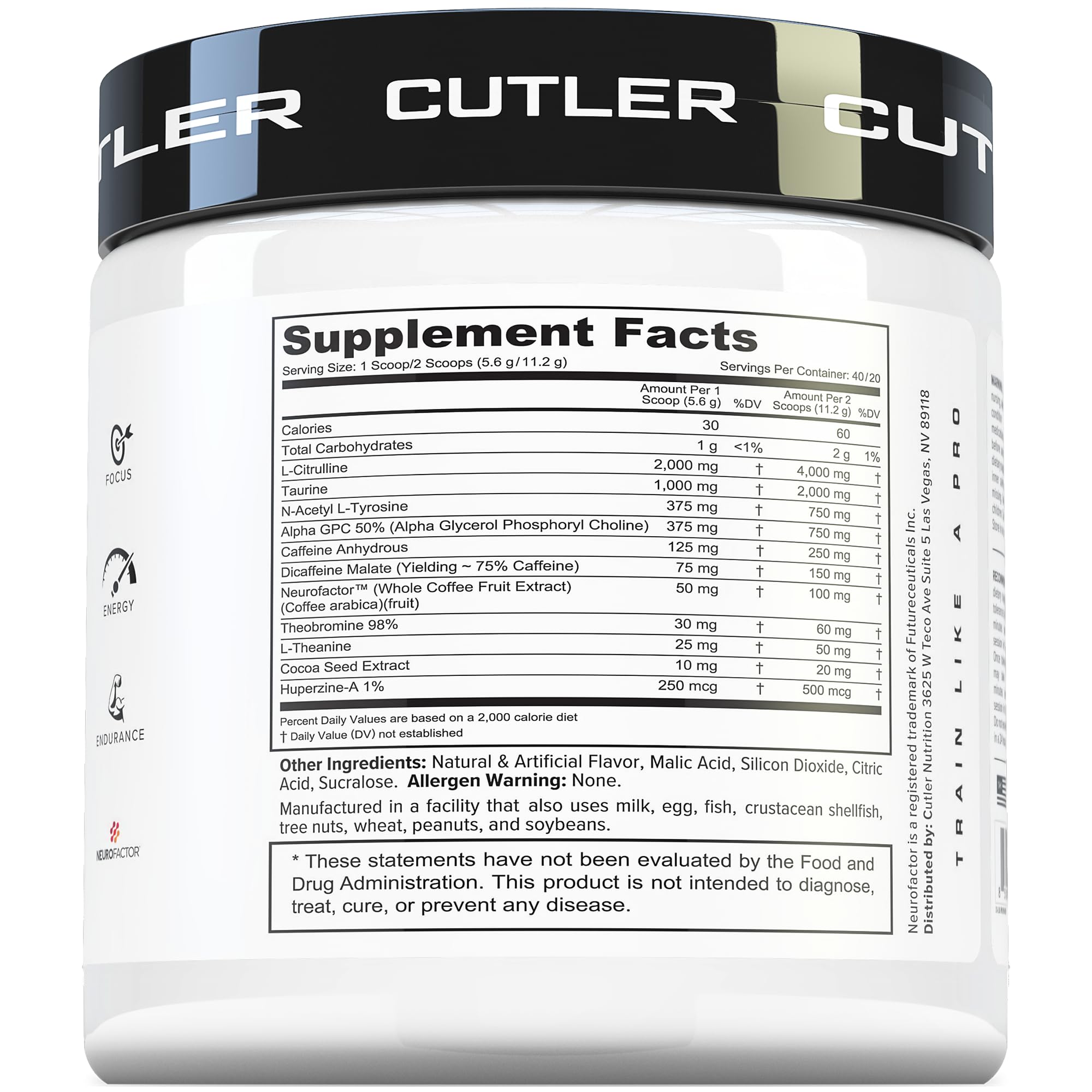 Prevail Pre Workout Powder with Nootropics: Pre Workout for Men and Women, Cutting Edge Energy and Focus Supplement with L Citrulline, Alpha GPC, L Tyrosine, Neurofactor | Peach Mango, 40 Servings Cutler Nutrition uk supplements