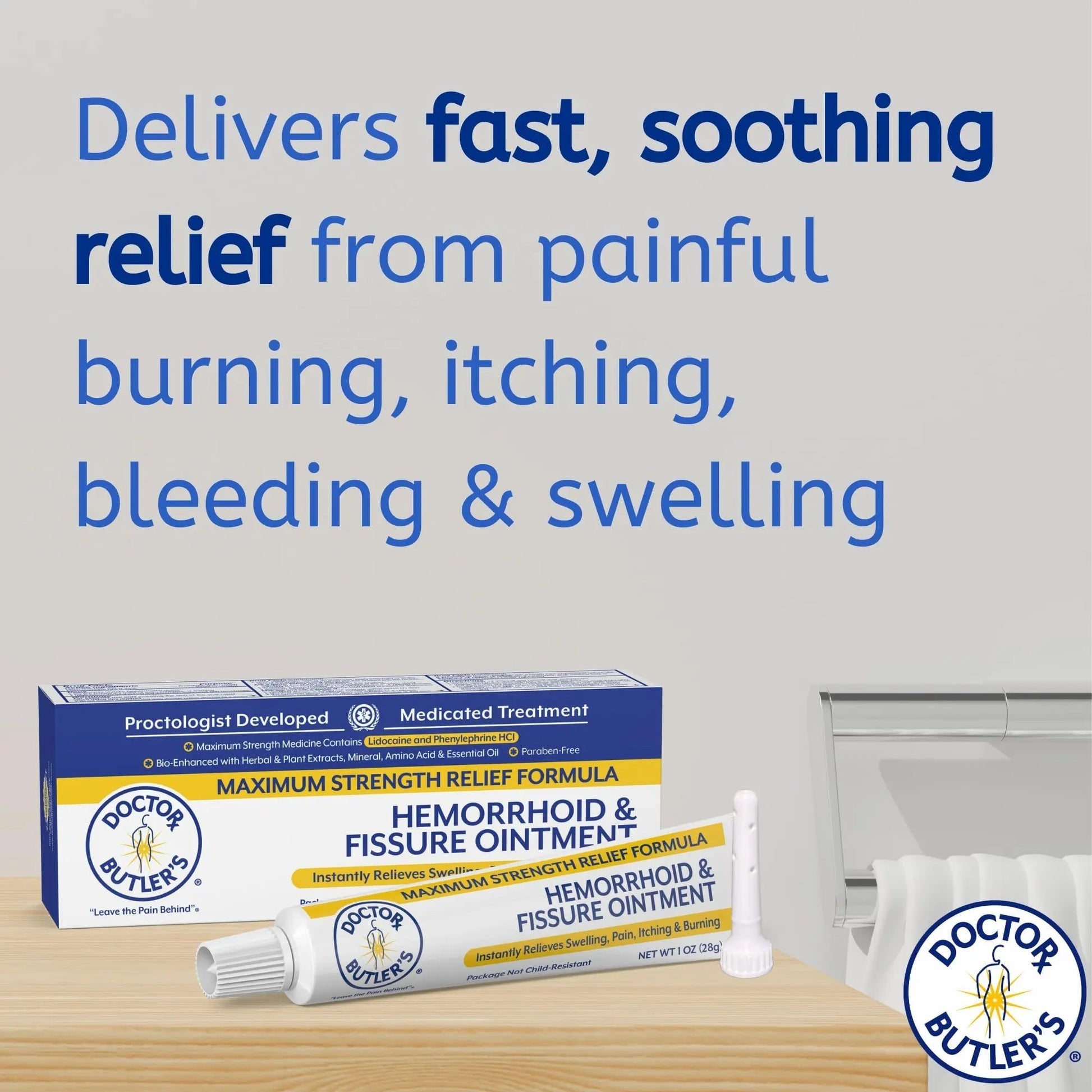 Doctor Butler’s Hemorrhoid & Fissure Ointment – Hemorrhoid Treatment and Hemorrhoid Cream with Lidocaine and Phenylephrine HCI for Fast Acting Relief of Pain, Swelling, Discomfort, and Itching (1 oz.) Doctor Butler's uk supplements