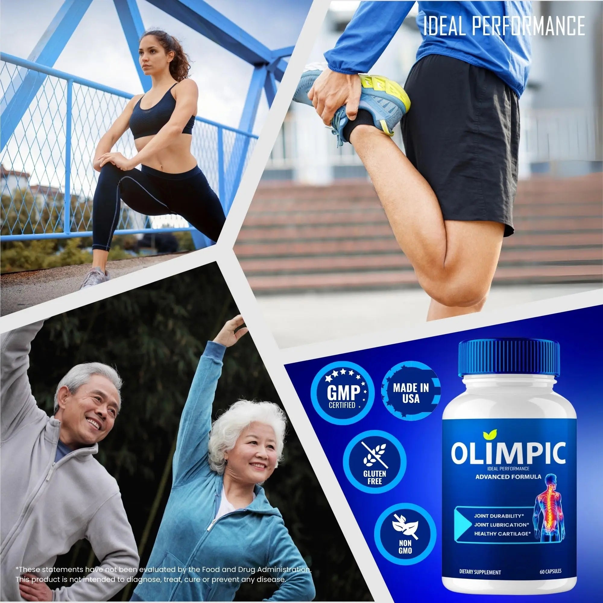 Olimpic Capsules, Advanced Joint Support Supplement Pills for Mobility and Comfort - Maximum Strength, Official Olim Pic Joint Support All Natural Formula, Premium Olim-Pic Reviews (3 Pack) IDEAL PERFORMANCE uk supplements