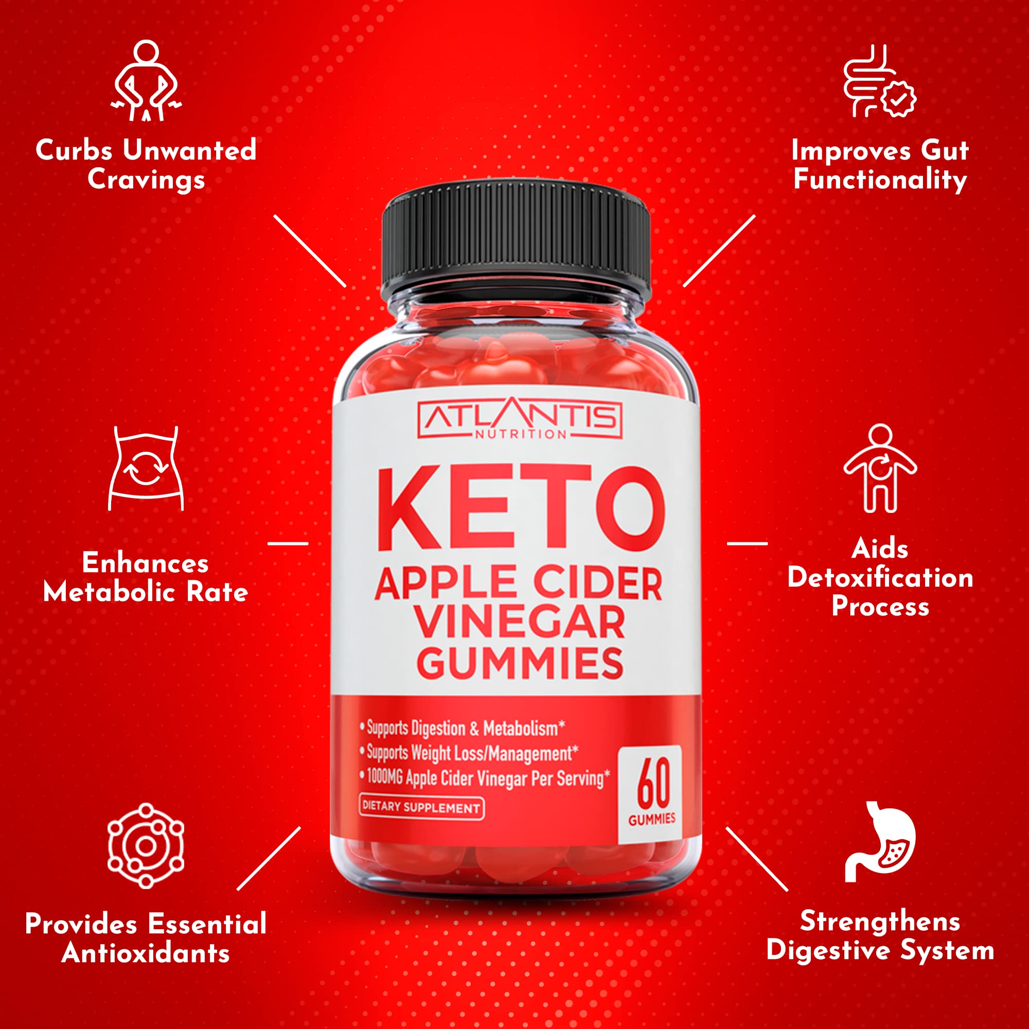 Keto ACV Gummies for Weight Loss - Apple Cider Vinegar Keto ACV Gummies Formulated Atlantis Nutrition uk supplements