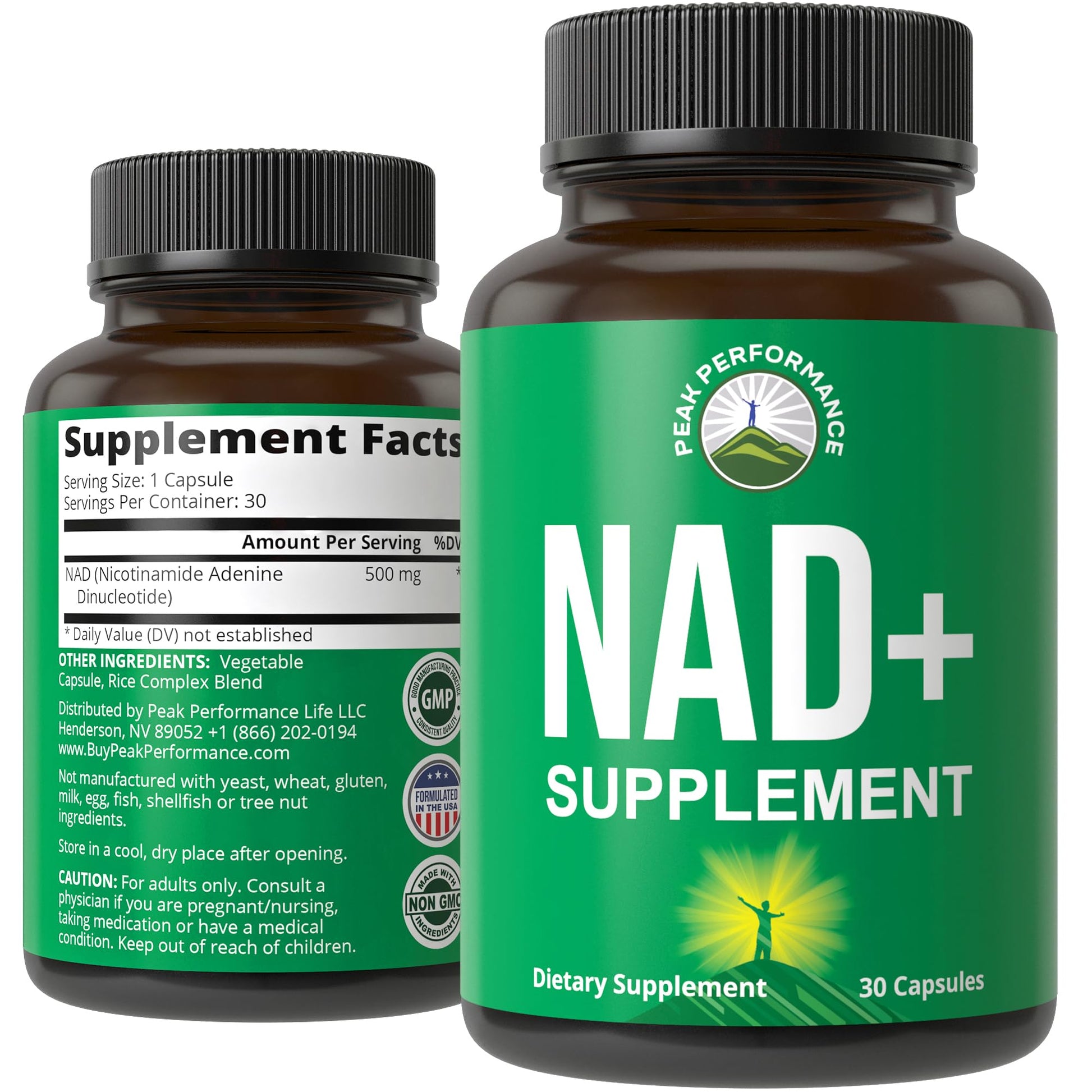 Ultra High Purity NAD Supplement for Women and Men. NAD+ Similar to Nicotinamide Riboside. Supports Energy, Brain Function, Healthy Aging & Longevity. Third Party Tested Non-GMO Supplements Peak Performance uk supplements