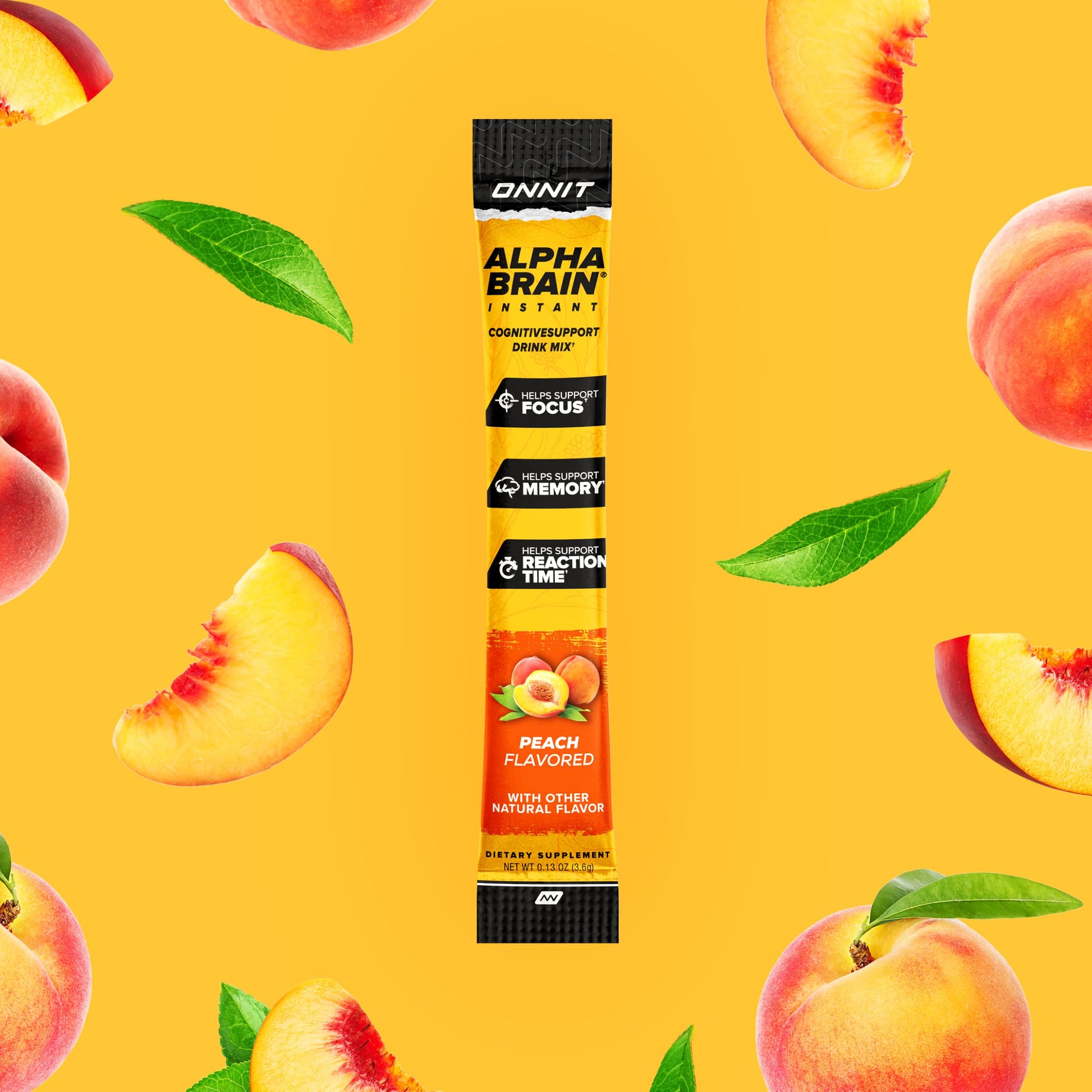 ONNIT Alpha Brain Instant Cognitive Support Drink Mix, Nootropic Supplement for Focus, Memory and Clarity, Peach Flavor, 0.13 oz Packets, 30 Count ONNIT uk supplements