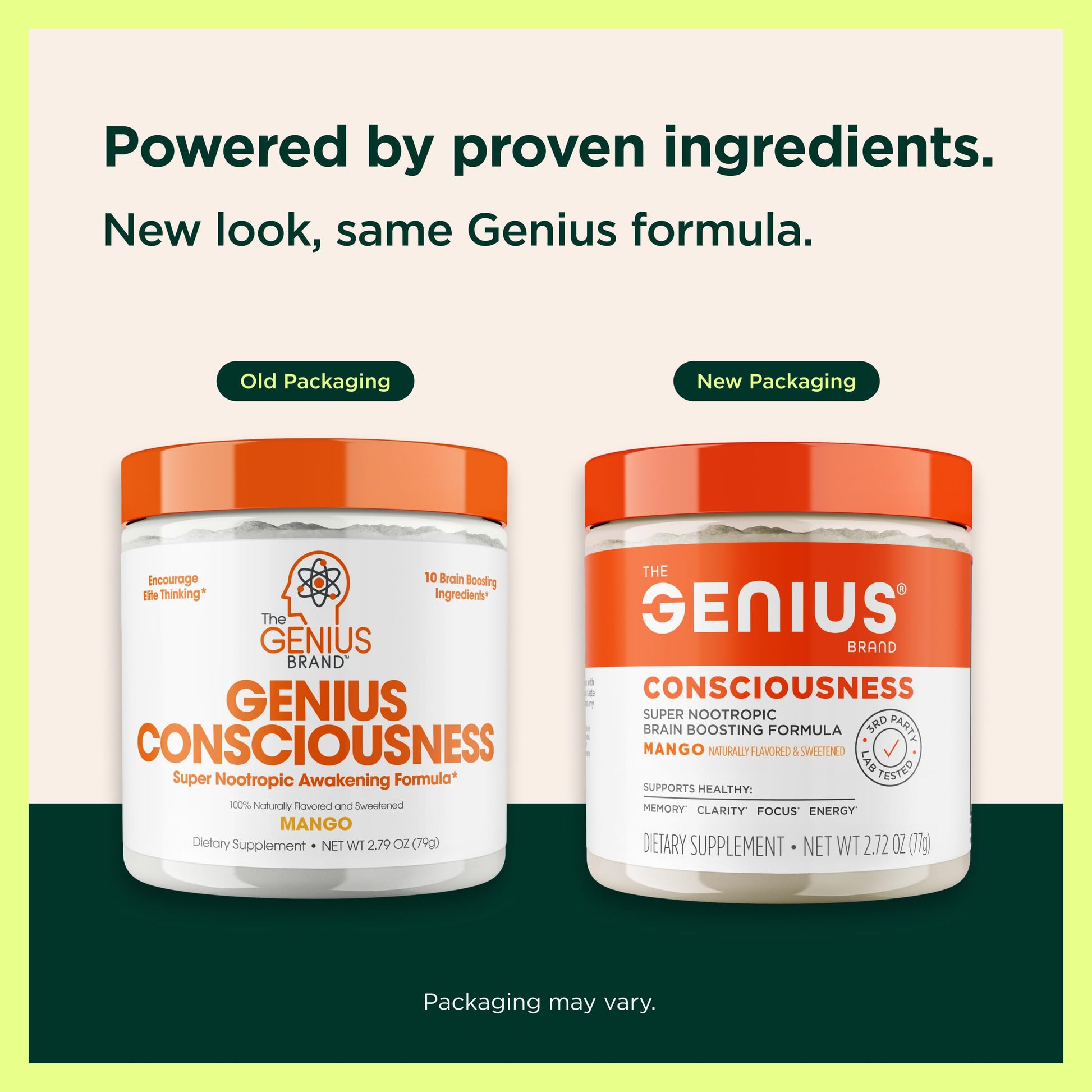 Genius Consciousness, Super Nootropic Brain Supplement Powder, Mango - Boost Focus, Cognitive Function, Concentration & Memory Booster - Alpha GPC & Lions Mane Mushroom for Neuro Energy & IQ The Genius Brand uk supplements