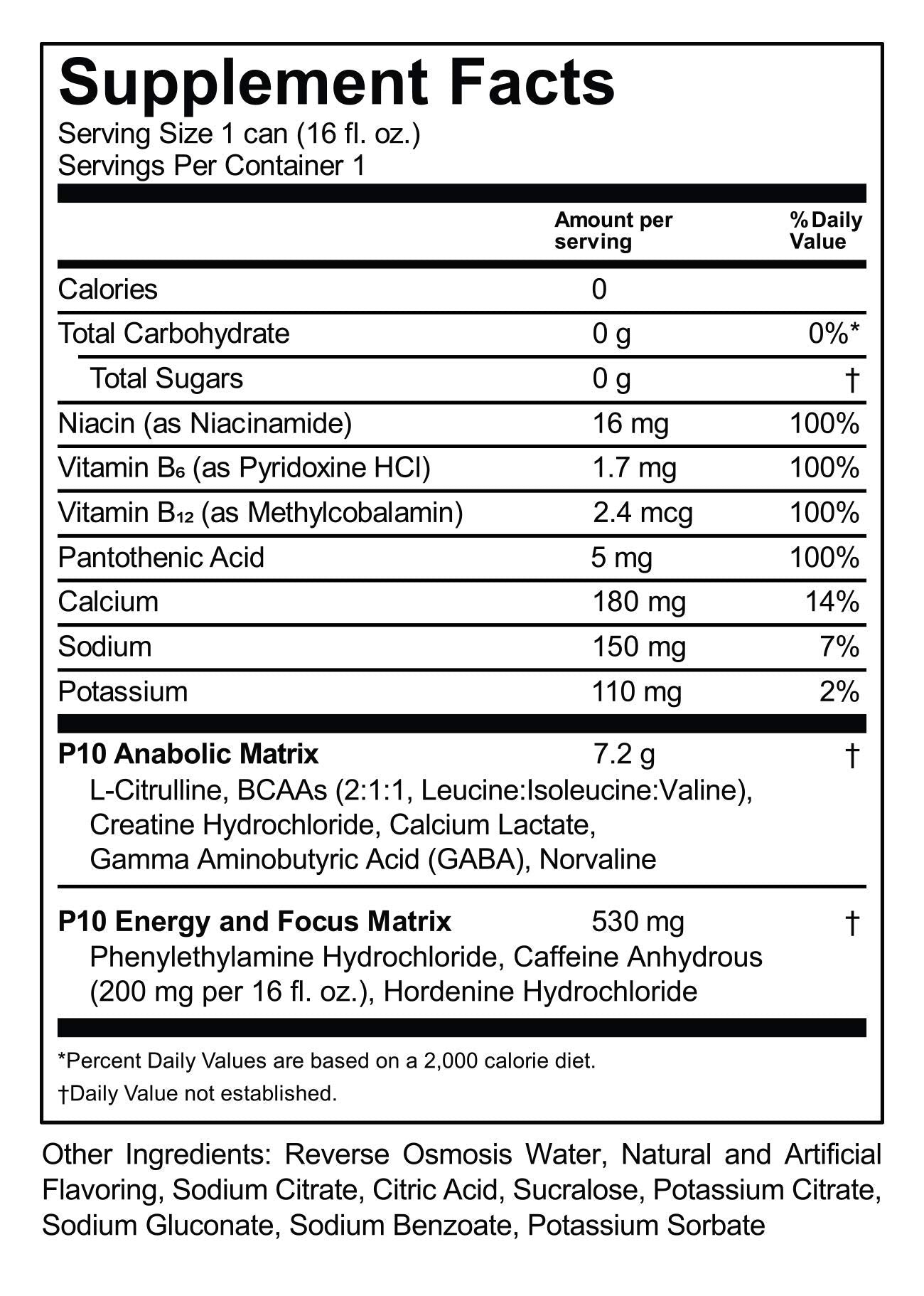 P10 Performance Sugar-Free Pre Workout Drink - 12-Pack, Fruit Blast, 12oz Cans - Energy P10 Performance uk supplements