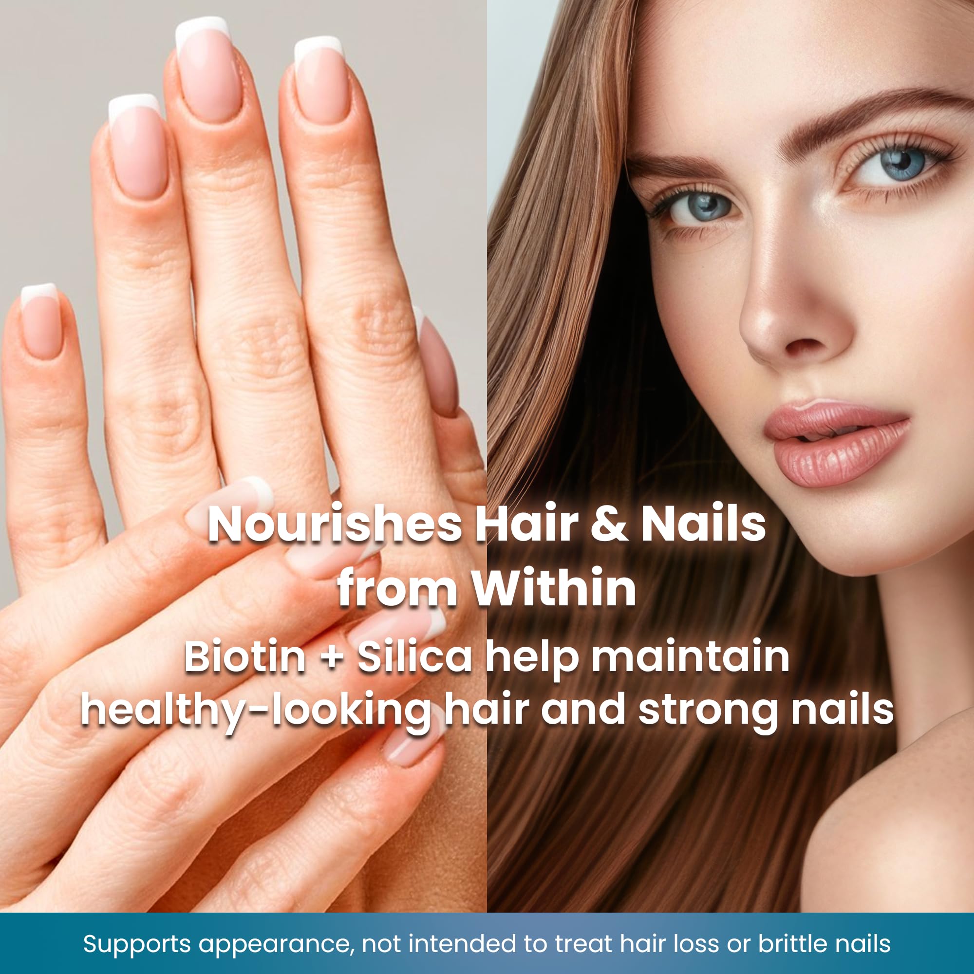 Organic Excellence Hair, Skin and Nails Vitamins for Women & Men – Biotin Supplement 5000 mcg– Hyaluronic Acid - Supports Healthy Hair Growth, Radiant Skin & Strong Nails, 1 Month Supply (30 Tablets) Organic Excellence uk supplements