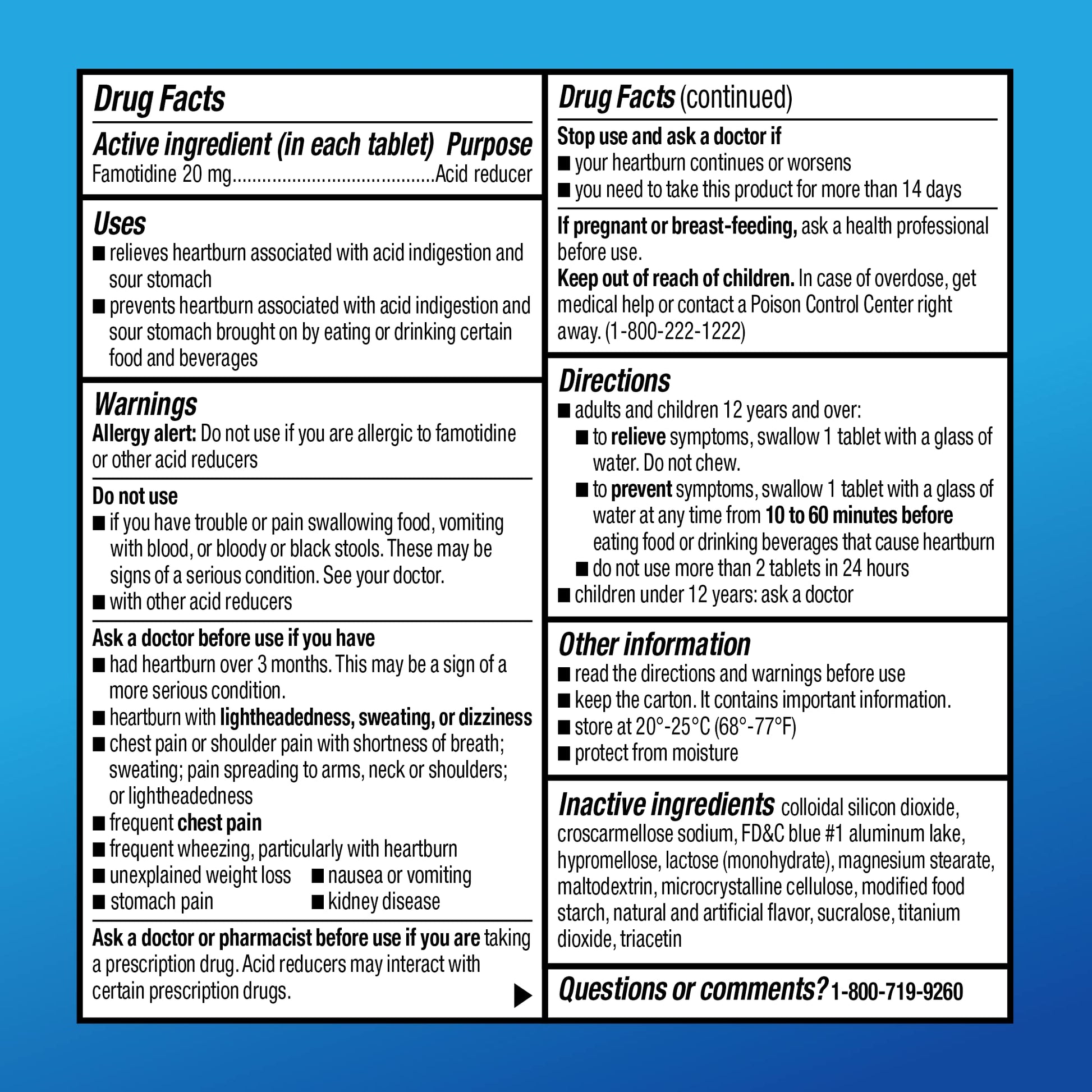 Amazon Basic Care Maximum Strength Famotidine 20mg Tablets, Acid Reducer, Prevents & Relieves Heartburn, Acid Indigestion, Cool Mint, 100 Count Amazon Basic Care uk supplements