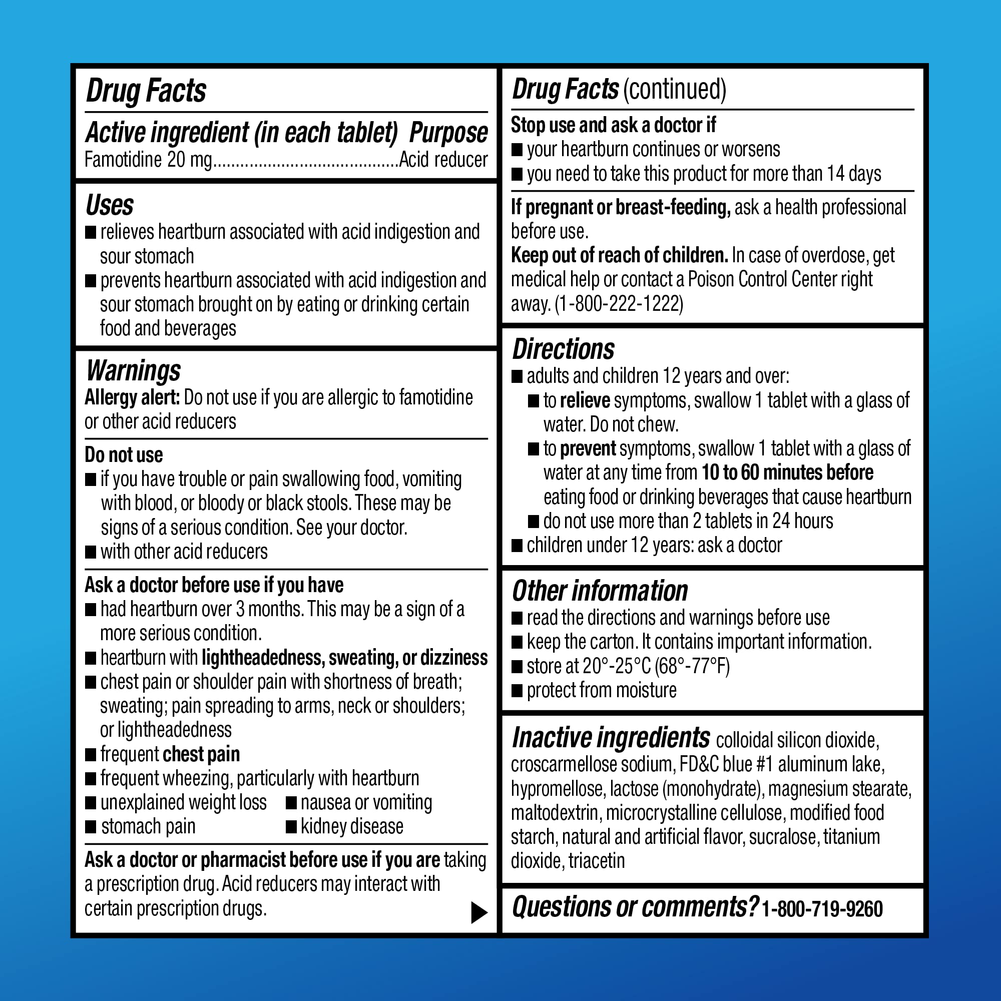 Amazon Basic Care Maximum Strength Famotidine 20mg Tablets, Acid Reducer, Prevents & Relieves Heartburn, Acid Indigestion, Cool Mint, 100 Count Amazon Basic Care uk supplements