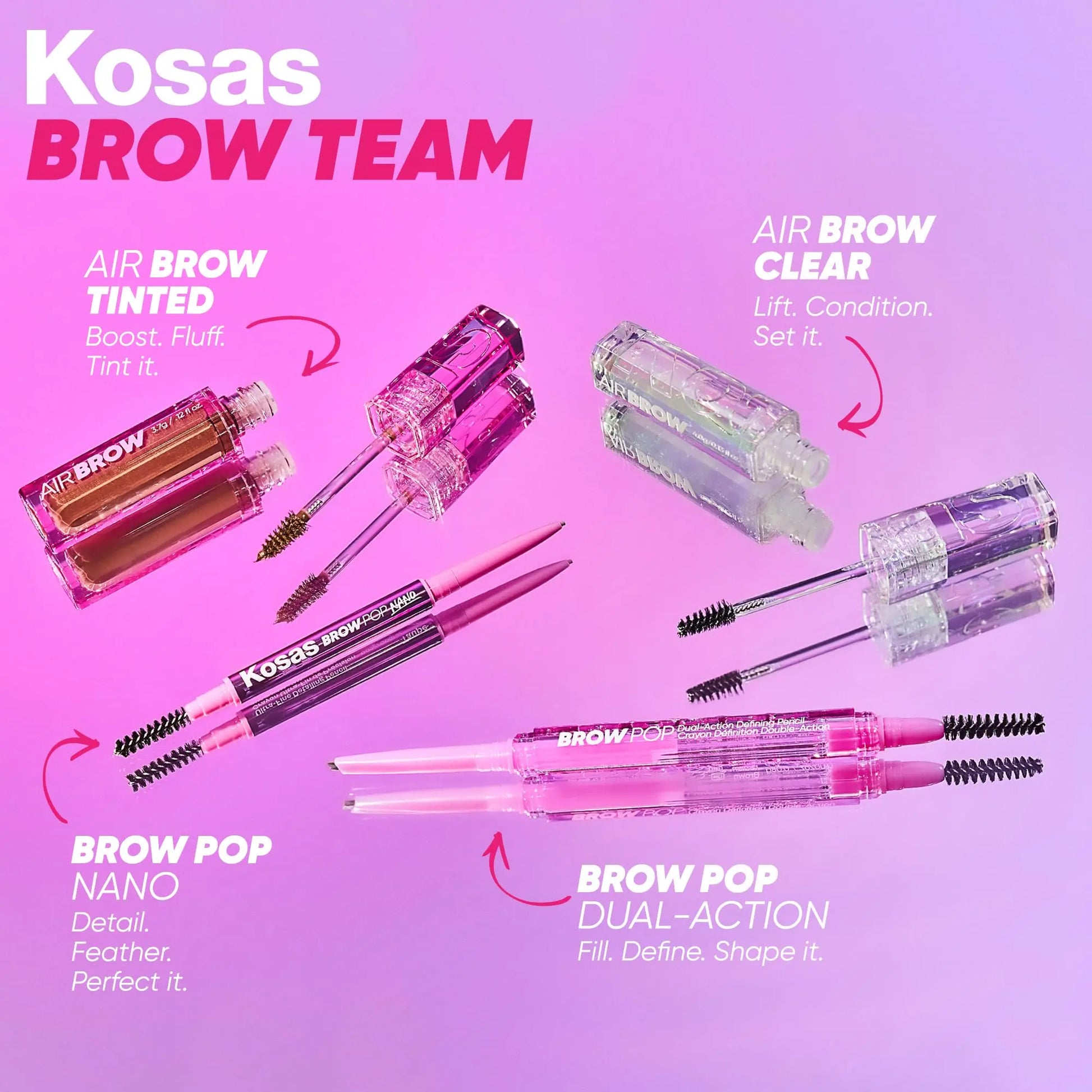 Kosas Brow Pop Nano Eyebrow Pencil – Ultra-Fine 1mm Micro Brow Pencil with Spoolie, Medium Brown Kosas uk supplements