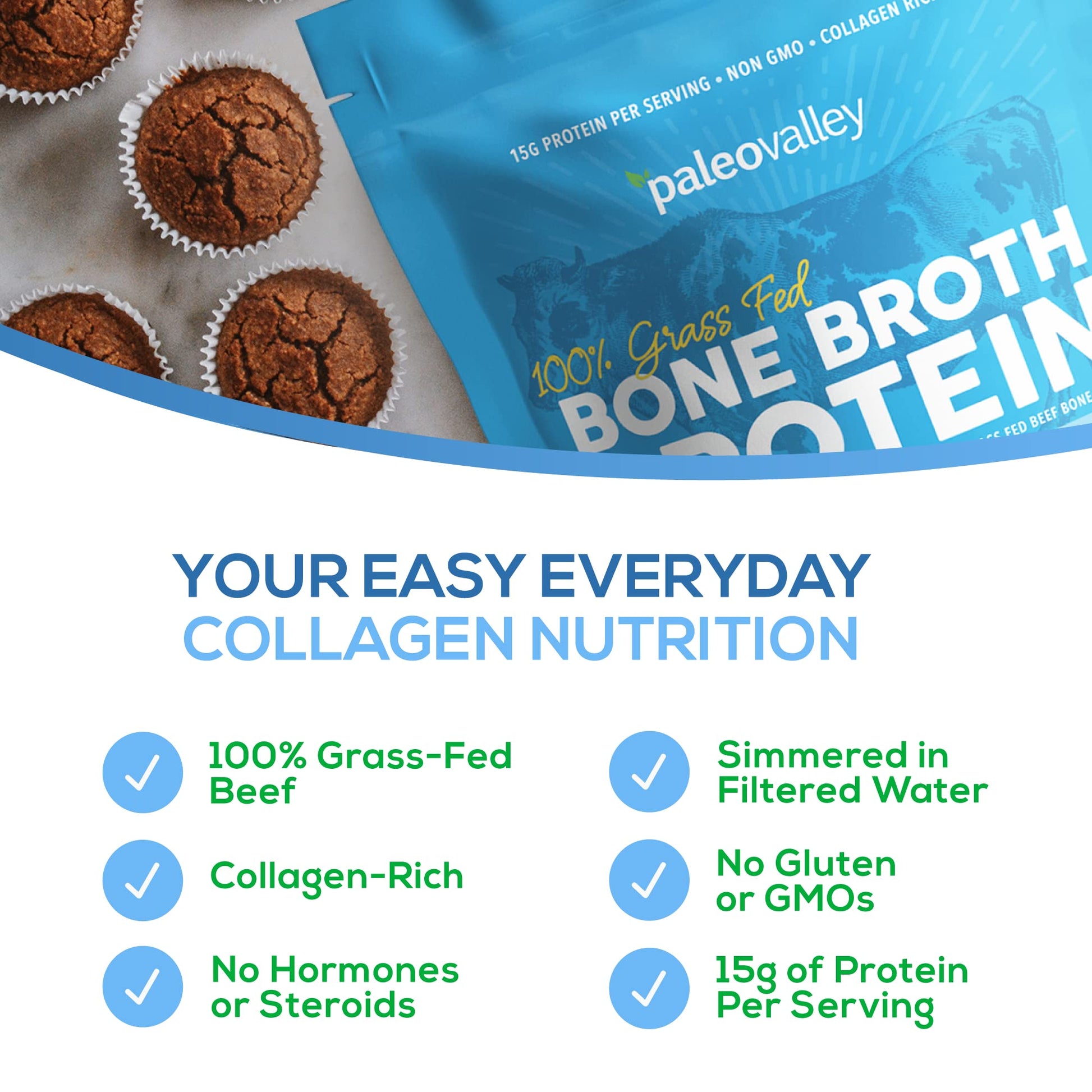 Paleovalley 100% Grass Fed Beef Bone Broth Protein Powder - Rich in Collagen Peptides Paleovalley uk supplements