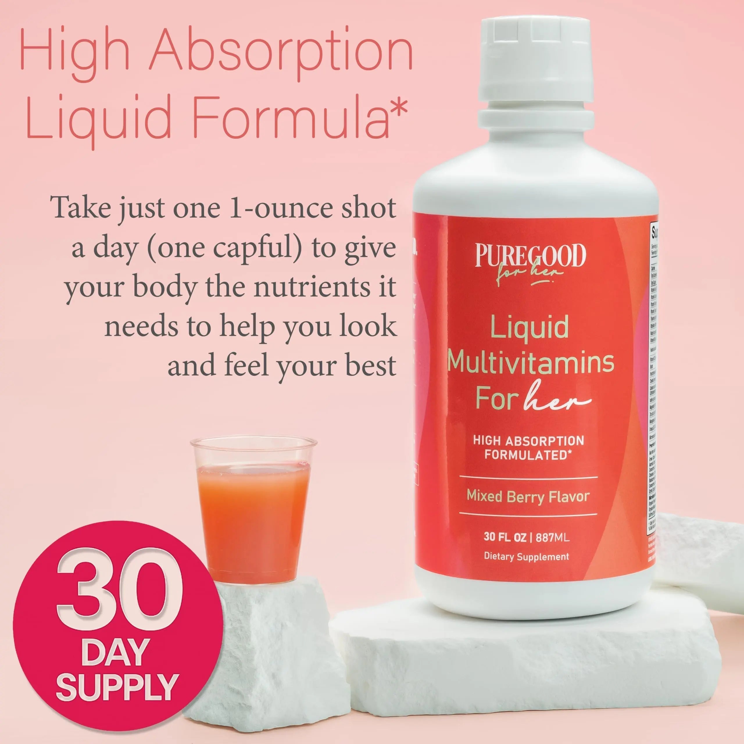 PureGood Women’s Liquid Multivitamin | 70+ Nutrients, Superfoods & Omegas | High Absorption Daily Supplement | PureGood uk supplements