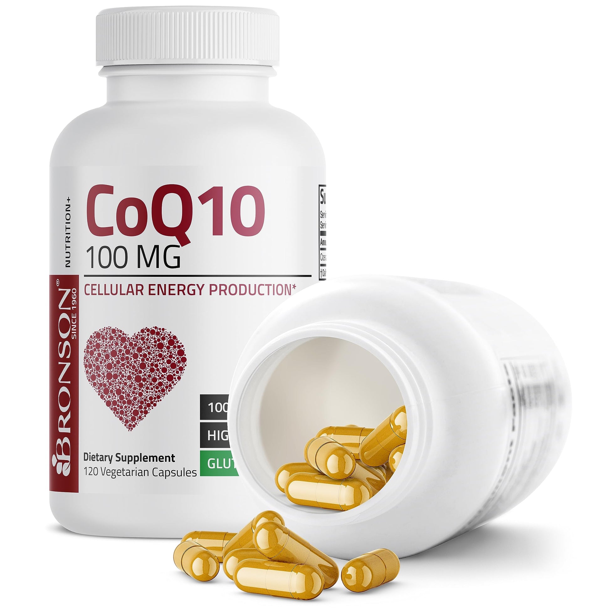 Bronson CoQ10 100 MG High Potency Cellular Energy Production, 120 Vegetarian Capsules Bronson uk supplements