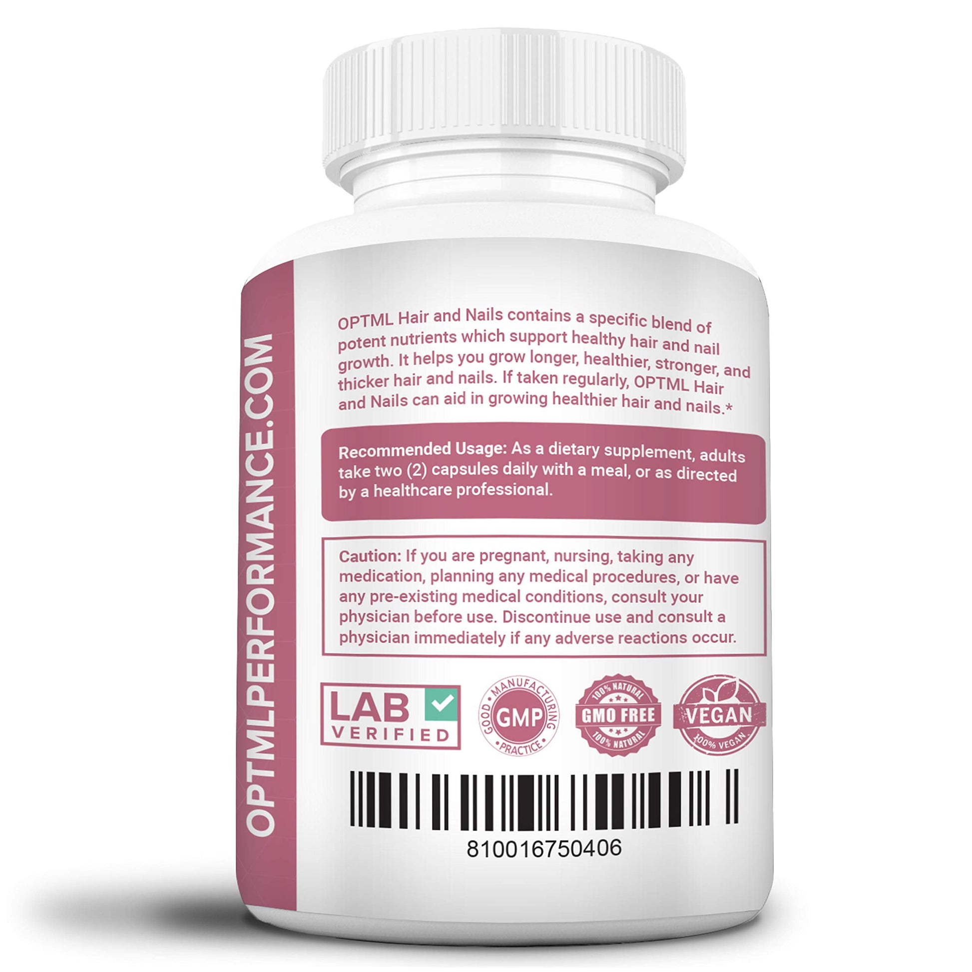 OPTML Hair and Nail Vitamins for Hair Growth and Thickness, Biotin-Infused Hair Pills, Hair Vitamins for Faster Hair Growth and Healthy Nails, for Women and Men, 60 Capsules OPTML uk supplements
