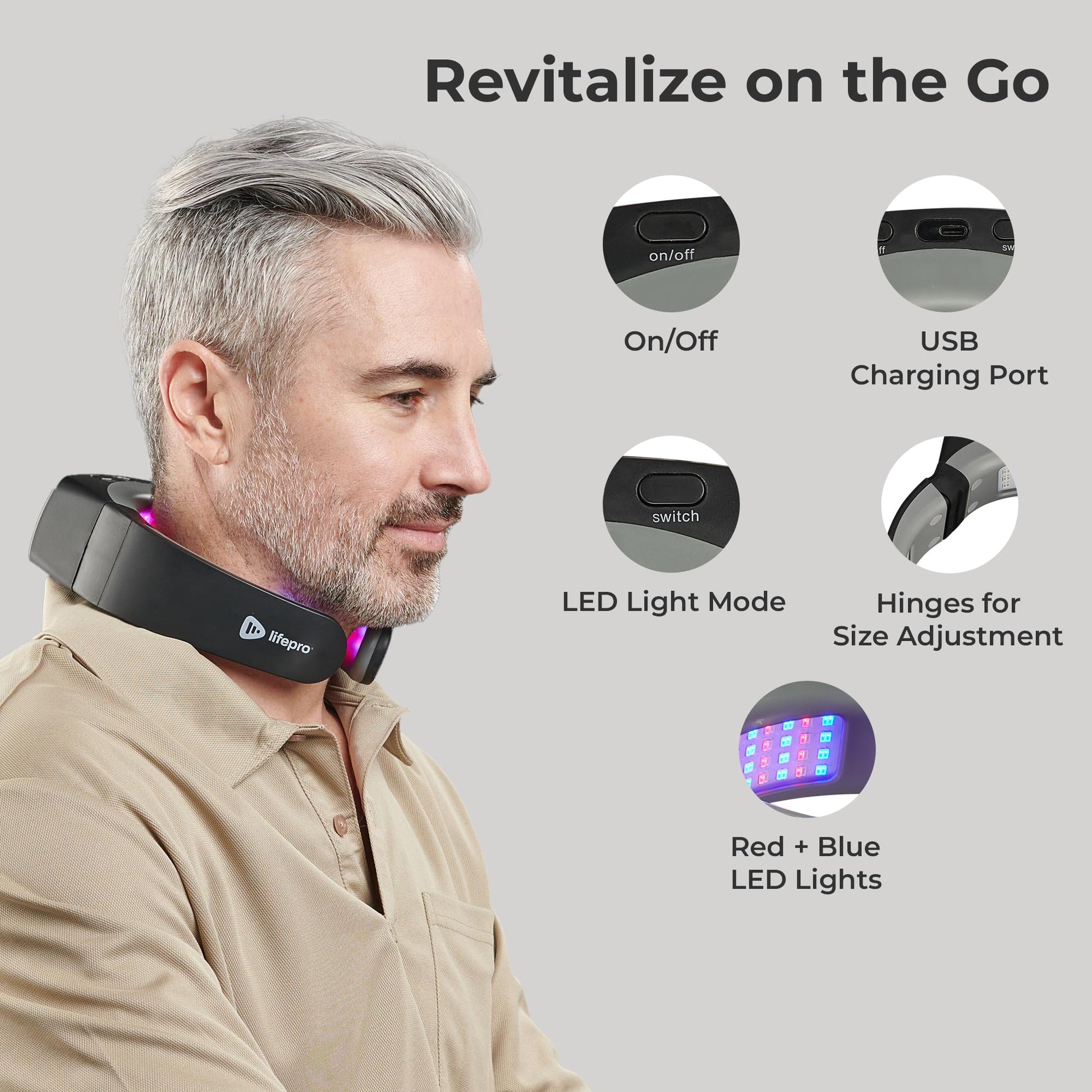 Lifepro Red Light Therapy for Neck - Compact & Rechargeable Red Light Therapy Device- On-The-Go LifePro uk supplements