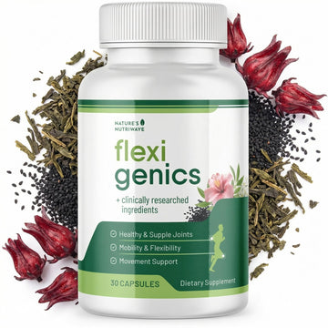 Flexigenics – Natural Support Formula with Green Tea Extract, Black Cumin Seed & Vitamin K2 – Non-GMO, Easy-to-Take – 30 Capsules, 1 Month Supply Nature’s NutriWave uk supplements