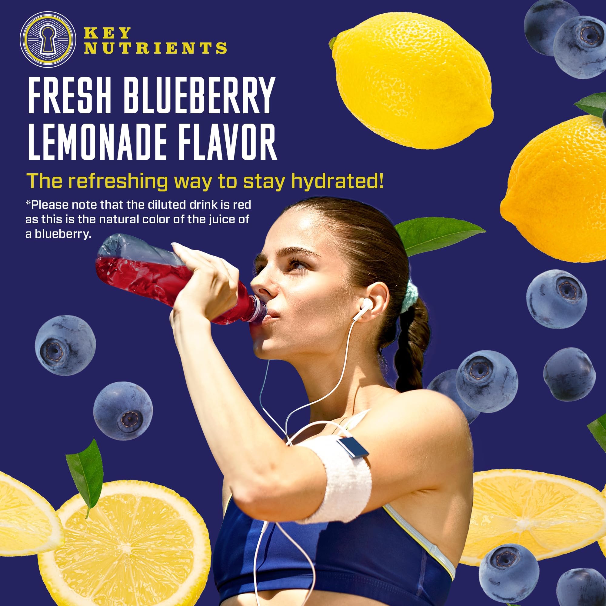 KEY NUTRIENTS Multivitamin Electrolytes Powder No Sugar - Fresh Blueberry Lemonade KEY NUTRIENTS uk supplements