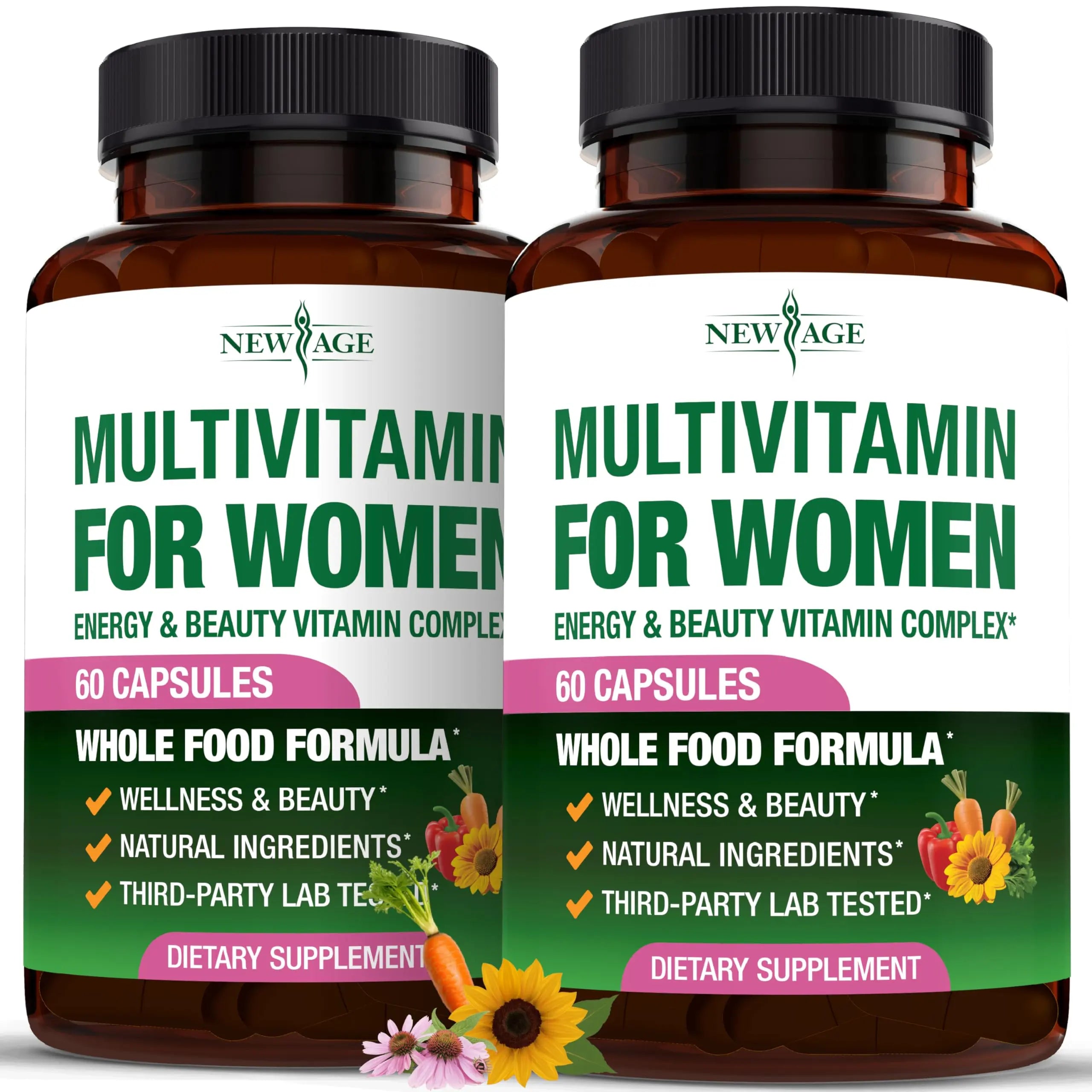 NEW AGE Multivitamin for Women - B-Complex, Whole Foods, Hair Support, Iron - All in1 Womens Multivitamin NEW AGE uk supplements