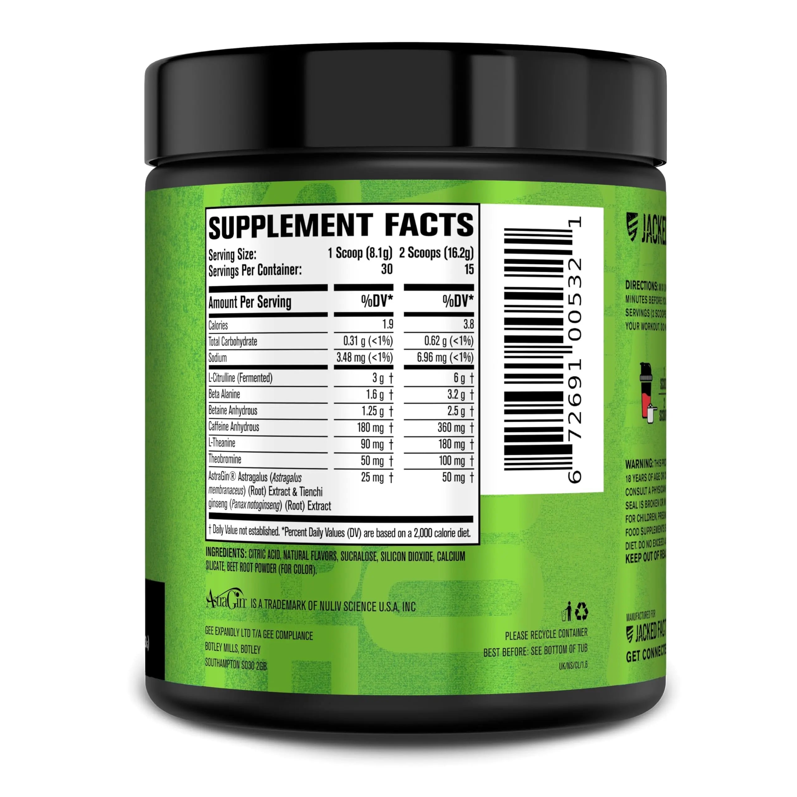 Jacked Factory NITROSURGE Pre Workout Supplement - Endless Energy, Instant Strength Gains, Clear Focus, Intense Pumps - NO Booster & Preworkout Powder with Beta Alanine Jacked Factory uk supplements