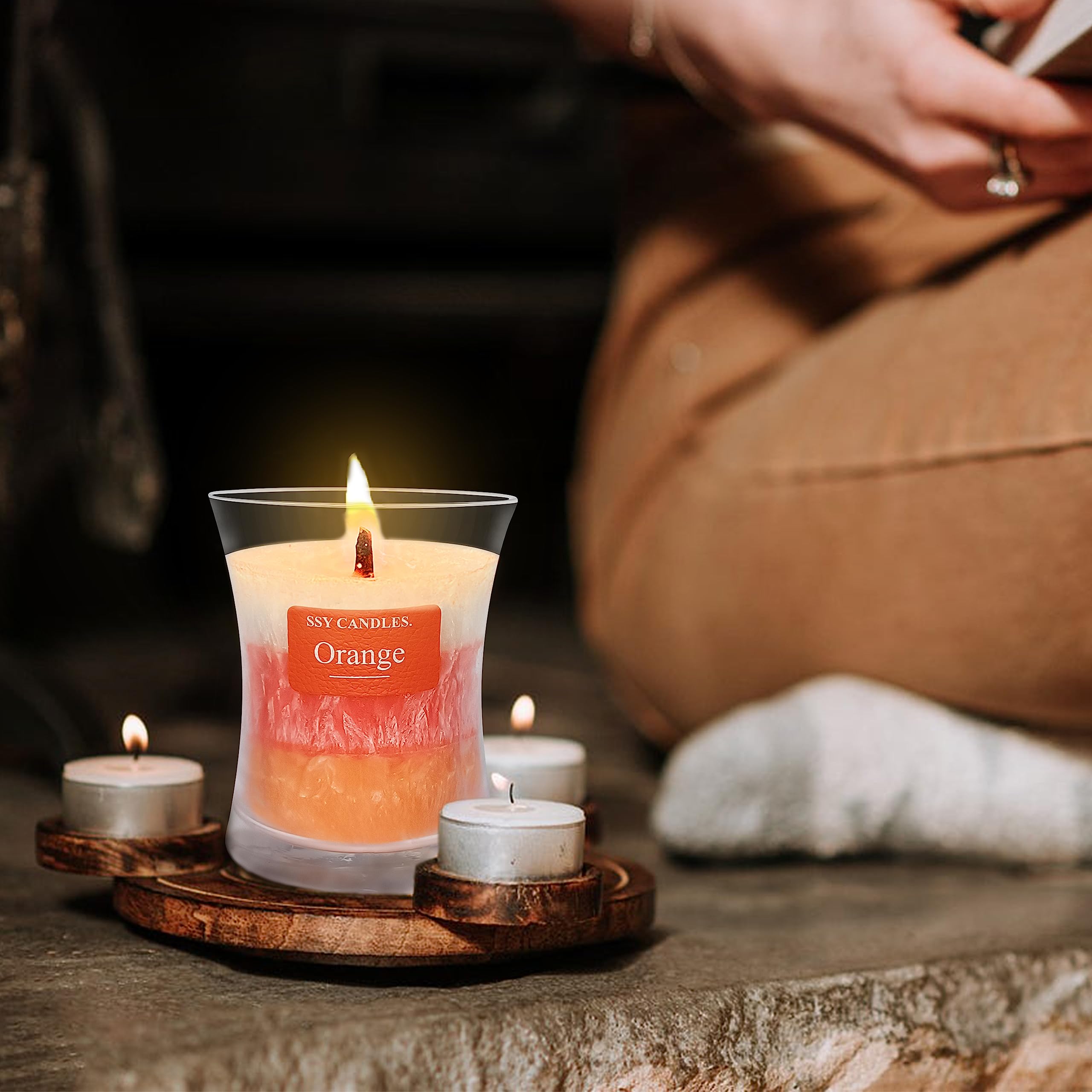 Citrus Jar Aromatherapy Candle Scented Candle Handmade Soy Candles Wood Candles Wick Fragrance SEUCRWAX uk supplements