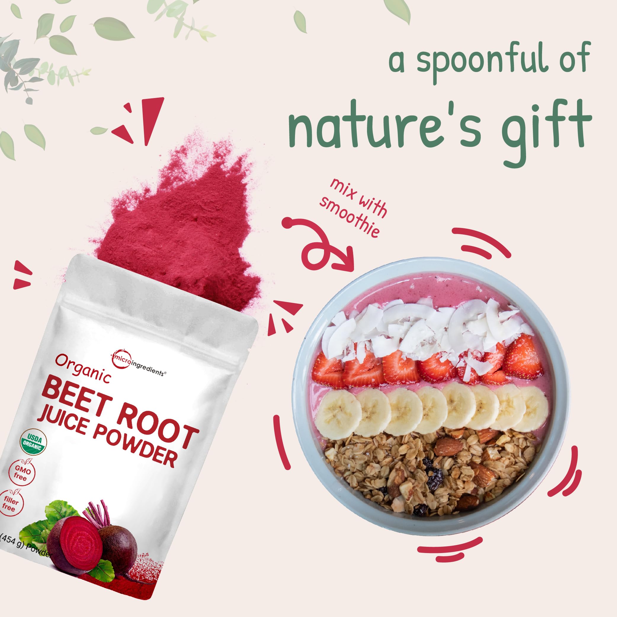 Micro Ingredients Organic Beet Root Powder, 1 Pound, Cold Pressed and Water Soluble Micro Ingredients uk supplements