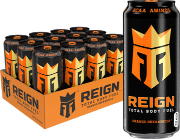 Reign Total Body Fuel, Orange Dreamsicle, Fitness & Performance Drink, 16 Fl Oz (Pack of 12) Reign uk supplements