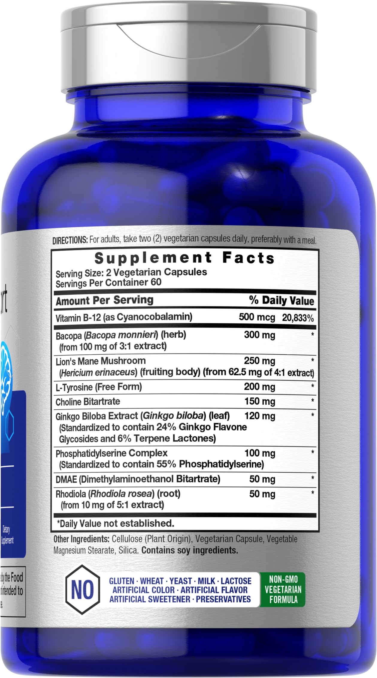 Horbäach Brain Supplement | 120 Capsules | with Phosphatidylserine & DMAE | Advanced Formula for Memory, Focus, Clarity | Vegetarian & Gluten Free | Neuro Support Horbäach uk supplements