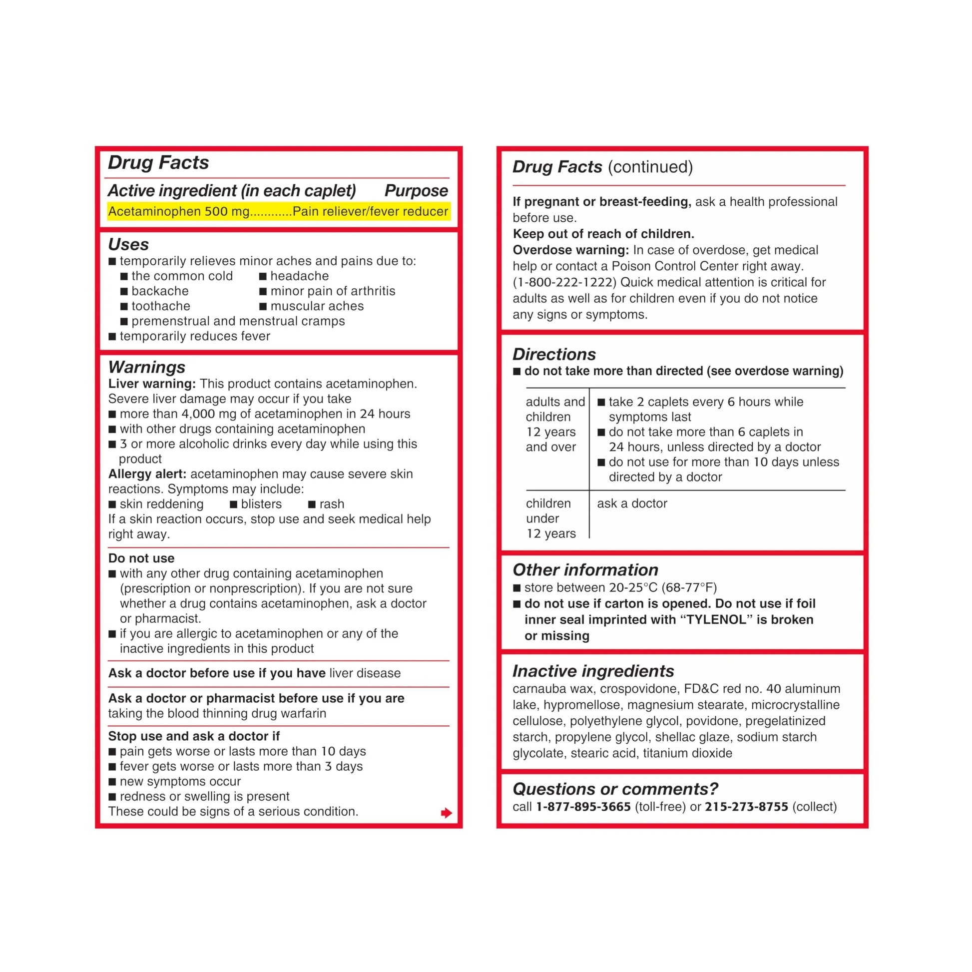 Tylenol Extra Strength Acetaminophen 500 mg Caplets, Fast, Strong Pain Relief, Fever Reducer, Pills for Headache, Backache, Toothache, Minor Arthritis & Menstrual Cramps, Value Size, 225 Count Tylenol uk supplements