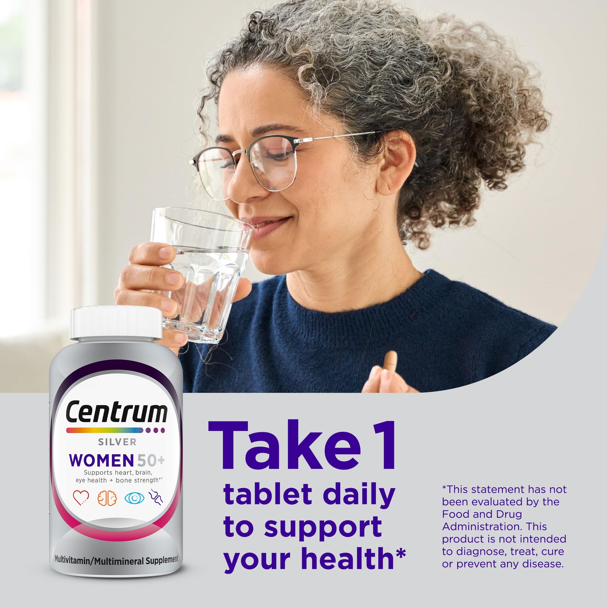Centrum Silver Women's Multivitamin for Women 50 Plus, Multivitamin/Multimineral Supplement with Vitamin D3, B Vitamins, Non-GMO Ingredients Centrum uk supplements