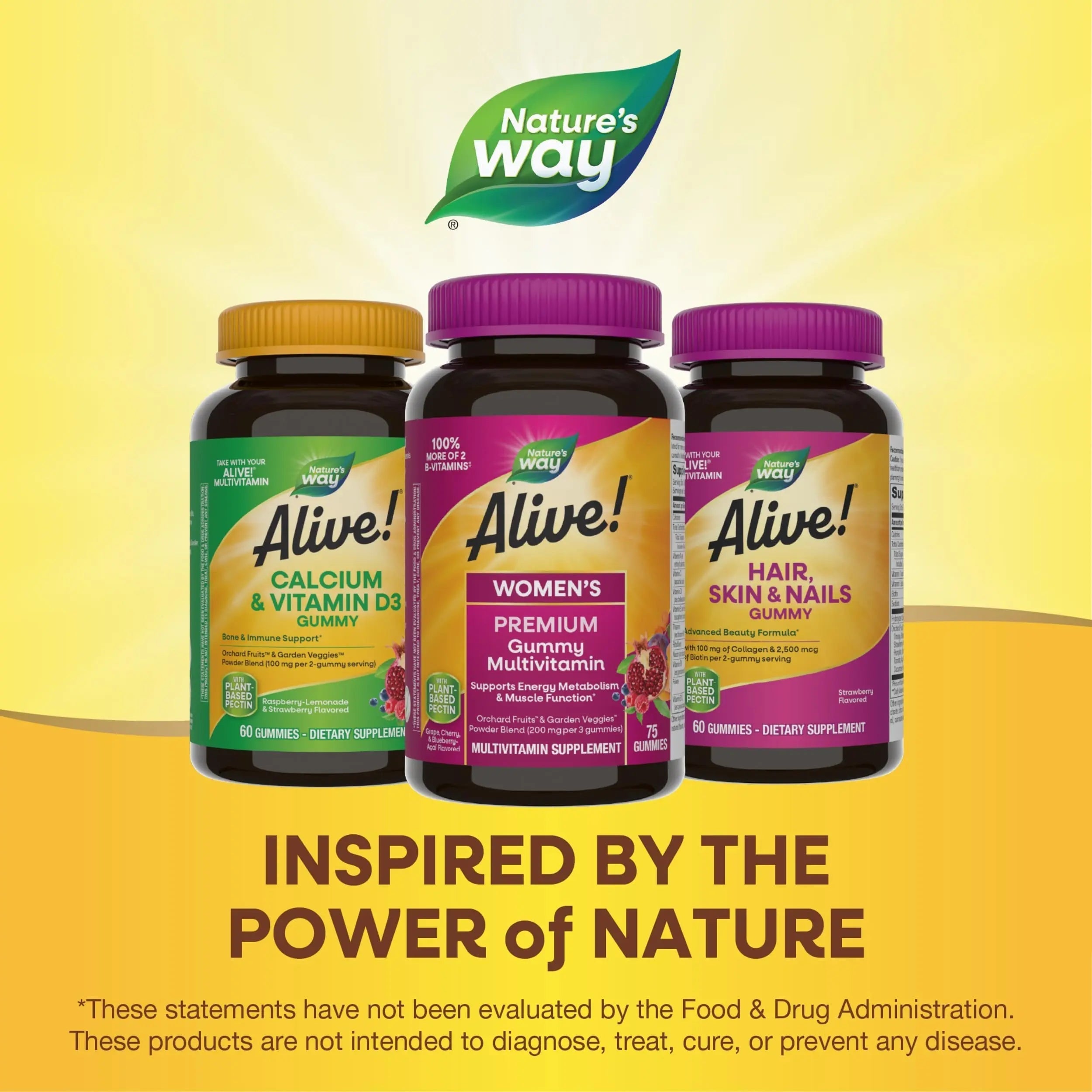Nature’s Way Alive! Premium Women’s Gummy Multivitamin, Supports Energy Metabolism, Muscle Function*, B-Vitamins, Grape, Cherry, & Blueberry-Acai Flavored, 75 Gummies Nature's Way uk supplements