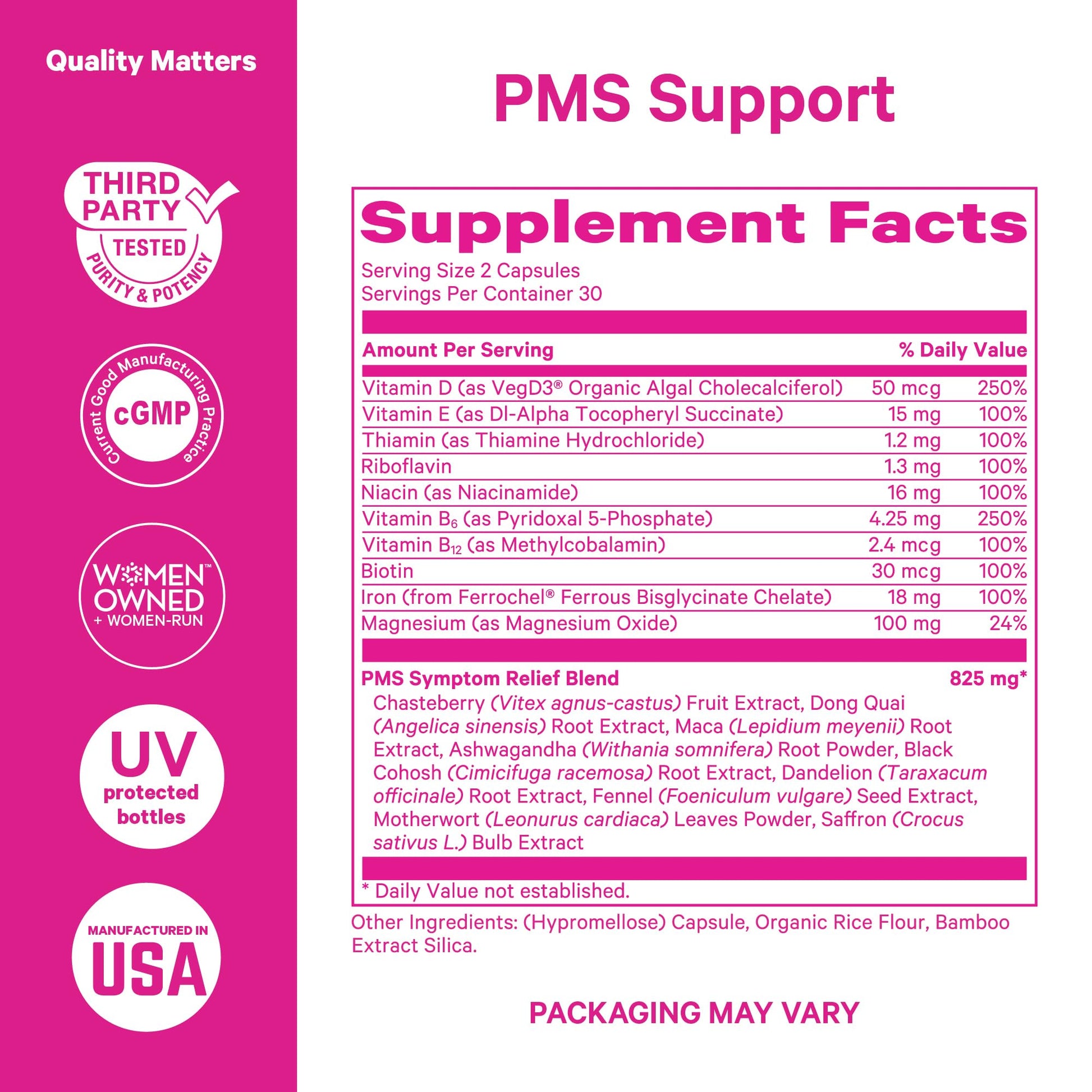 Pink Stork PMS Supplement for Women - Vitex, Ashwagandha, Maca Root & 10 Vitamins & Minerals to Support Hormone Balance, Mood, Bloating, Period Regularity - 60 Capsules Pink Stork uk supplements