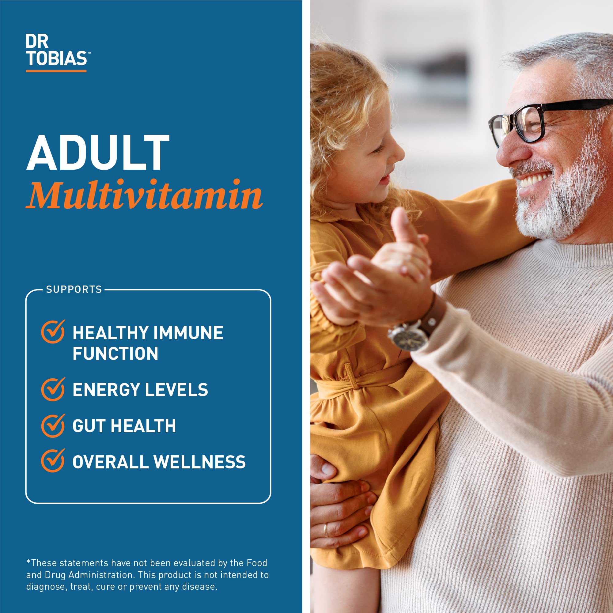 Dr. Tobias Adult Multivitamin for Women & Men, Energy & Immune Support from 42 Fruits Dr. Tobias uk supplements