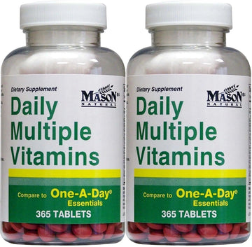 Daily Multiple Vitamins Compare to One A Day Essentials Multivitamin Multimineral Supplement 365 Tablets per Bottle Pack of 2 Total 730 Tablets MASON NATURAL uk supplements