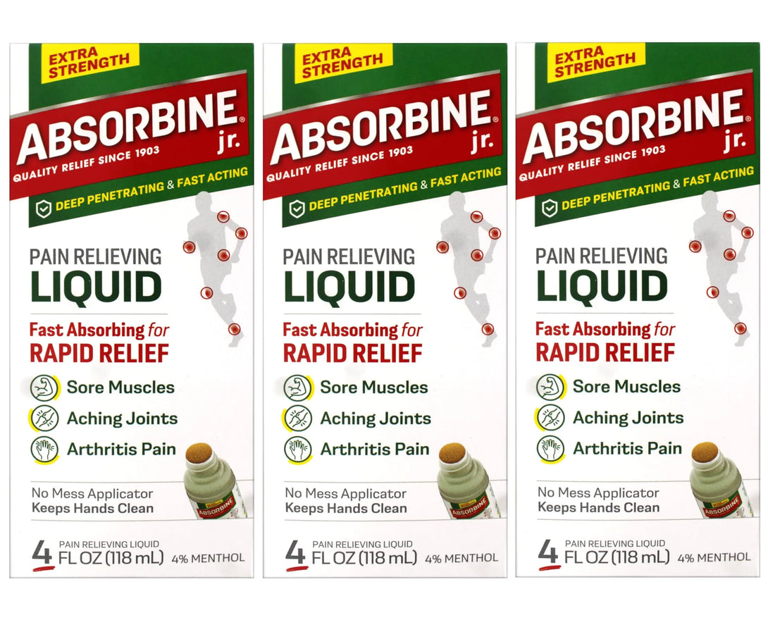 ABSORBINE JR. Extra Strength Pain Relieving Liquid, for Muscle, Joints, Arthritis Pain, with No-Mess Applicator, 4 Oz - 3 Pack Absorbine uk supplements