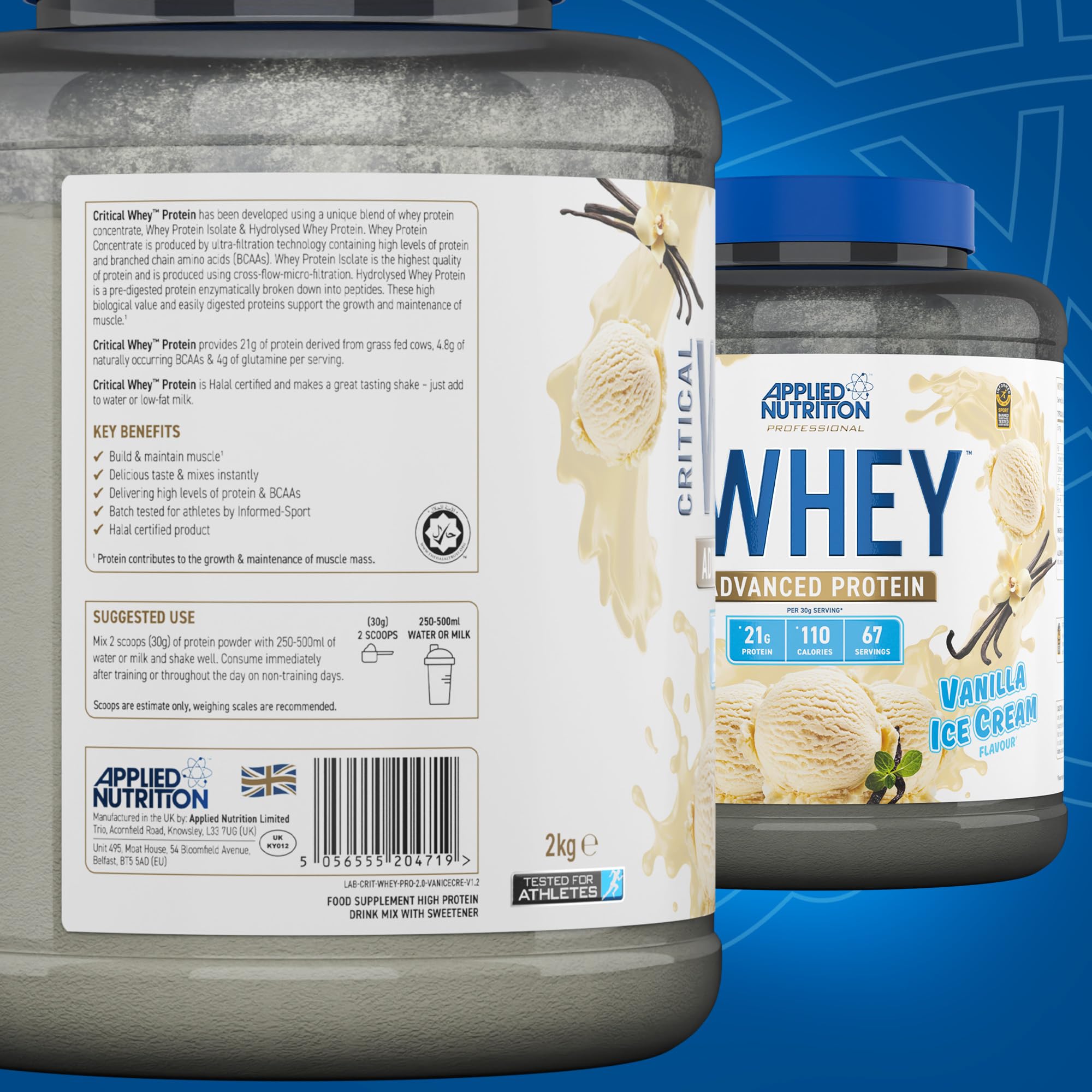 Applied Nutrition Critical Whey Protein Powder 2kg - High Protein Powder, Protein Milkshake Applied Nutrition uk supplements