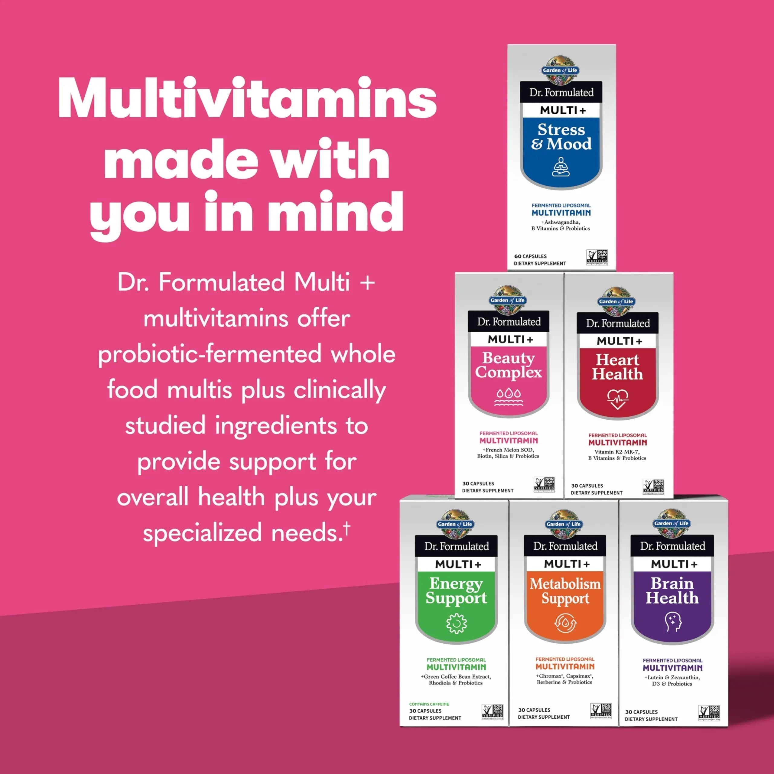 Garden of Life Dr Formulated Multi+ Beauty Complex Fermented Liposomal Multivitamin Plus Hair Skin and Nails Vitamins, French Melon SOD Garden of Life uk supplements