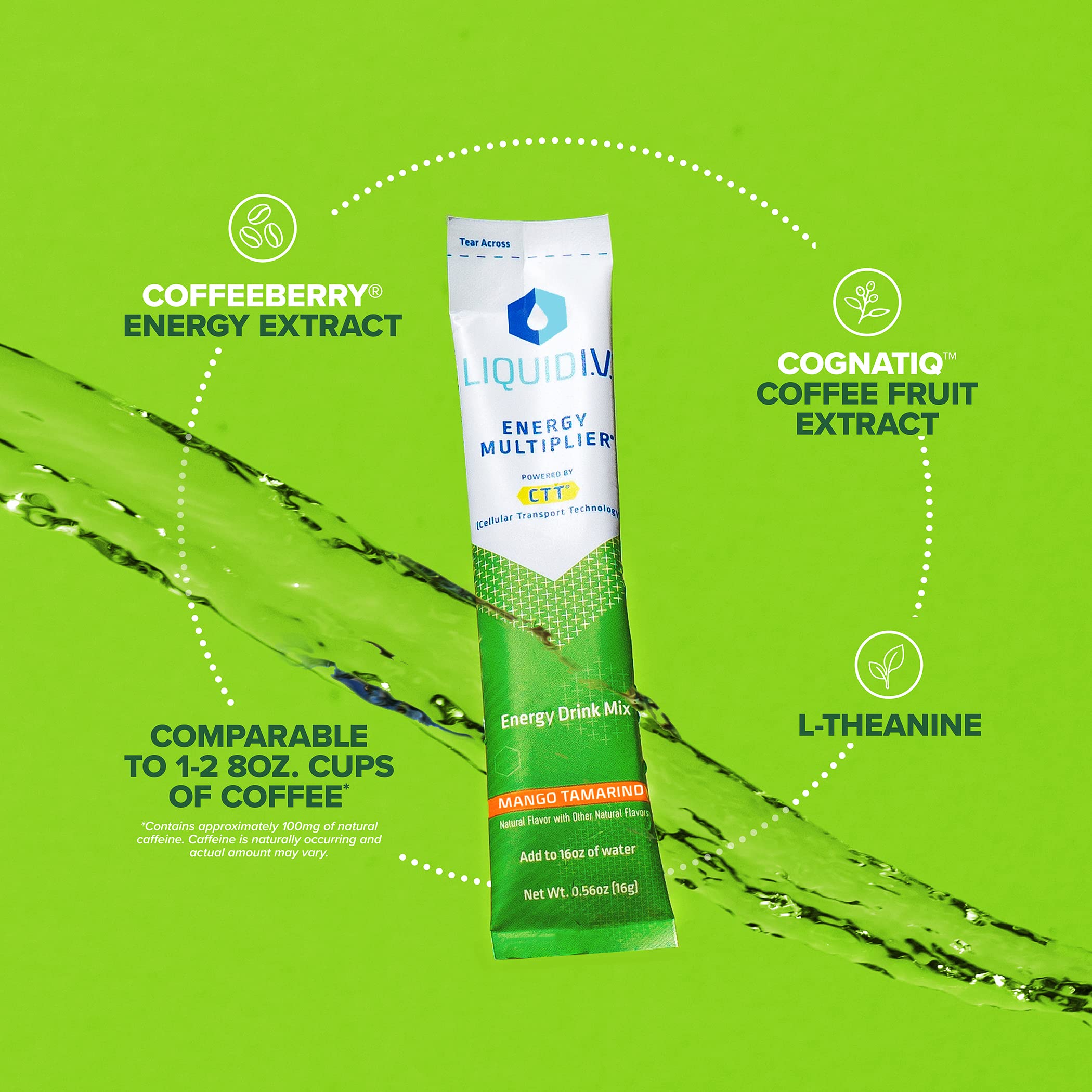 Liquid I.V. Hydration + Energy Multiplier - Mango Tamarind - Hydration Powder Liquid I.V. uk supplements