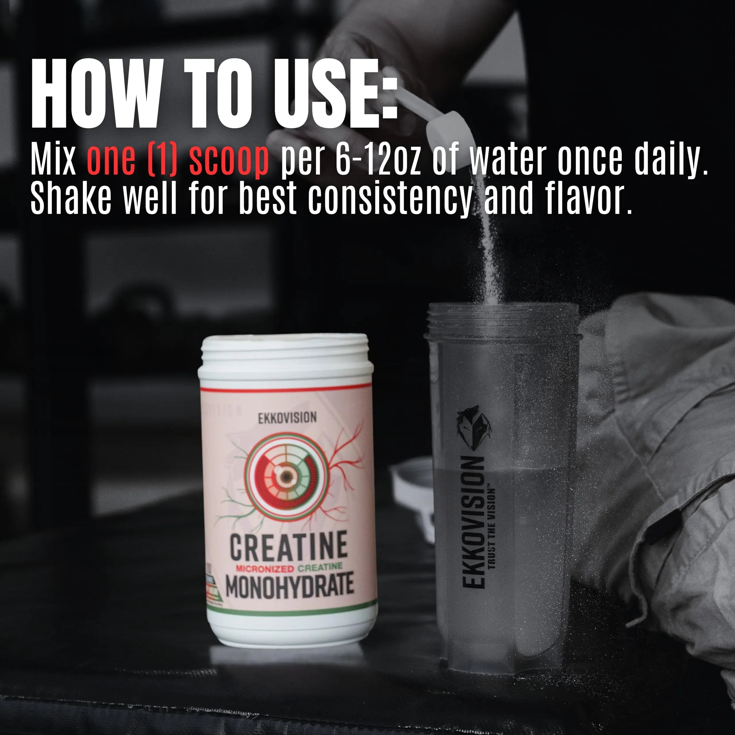 Ekkovision Creatine Monohydrate Powder, Micronized, Unflavored, Pre Workout & Post Workout Supplement for Men and Women, Energy Support, Easy to Mix in Shakes Ekkovision uk supplements